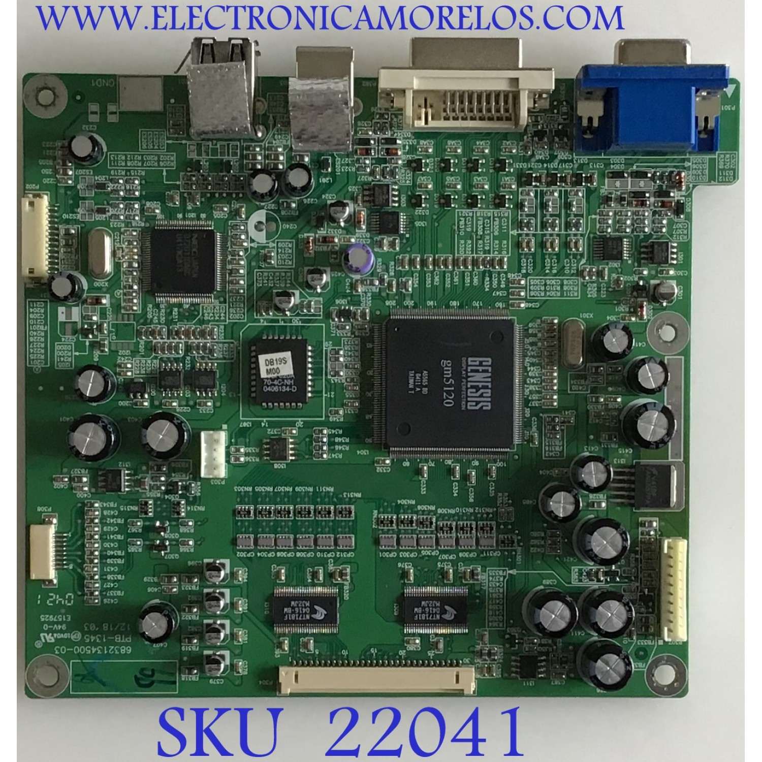 MAIN MONITOR DELL / 6832131500-03 / PTB-1345 / 4519C8A5456 / PANEL LTM190E1 / MODELO 1901FP