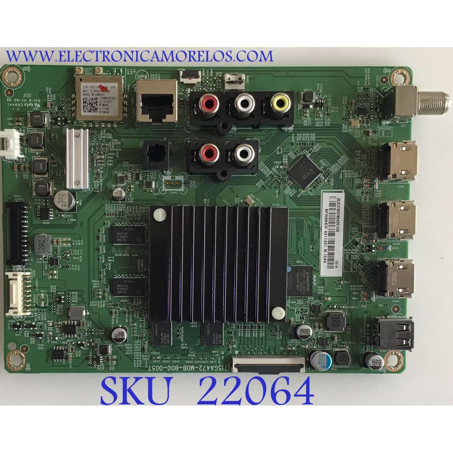 MAIN VIZIO / 756TXICB02K042 / 715GA472-M0B-B00-005T / XICB02K042 / (X)XICB02K042 / PANEL TPT550U1-QVN05.U REV:S57B1Y / MODELO V556-G1 LTMWYULV