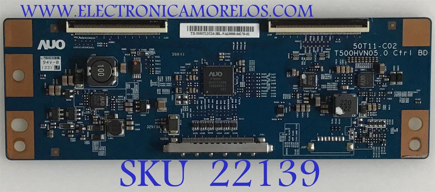 T-CON INSIGNIA / 55.50T12.C10 / T500HVN05.0 / 50T11-C02 / 5550T12C10 / MODELO NS-50D40SNA14