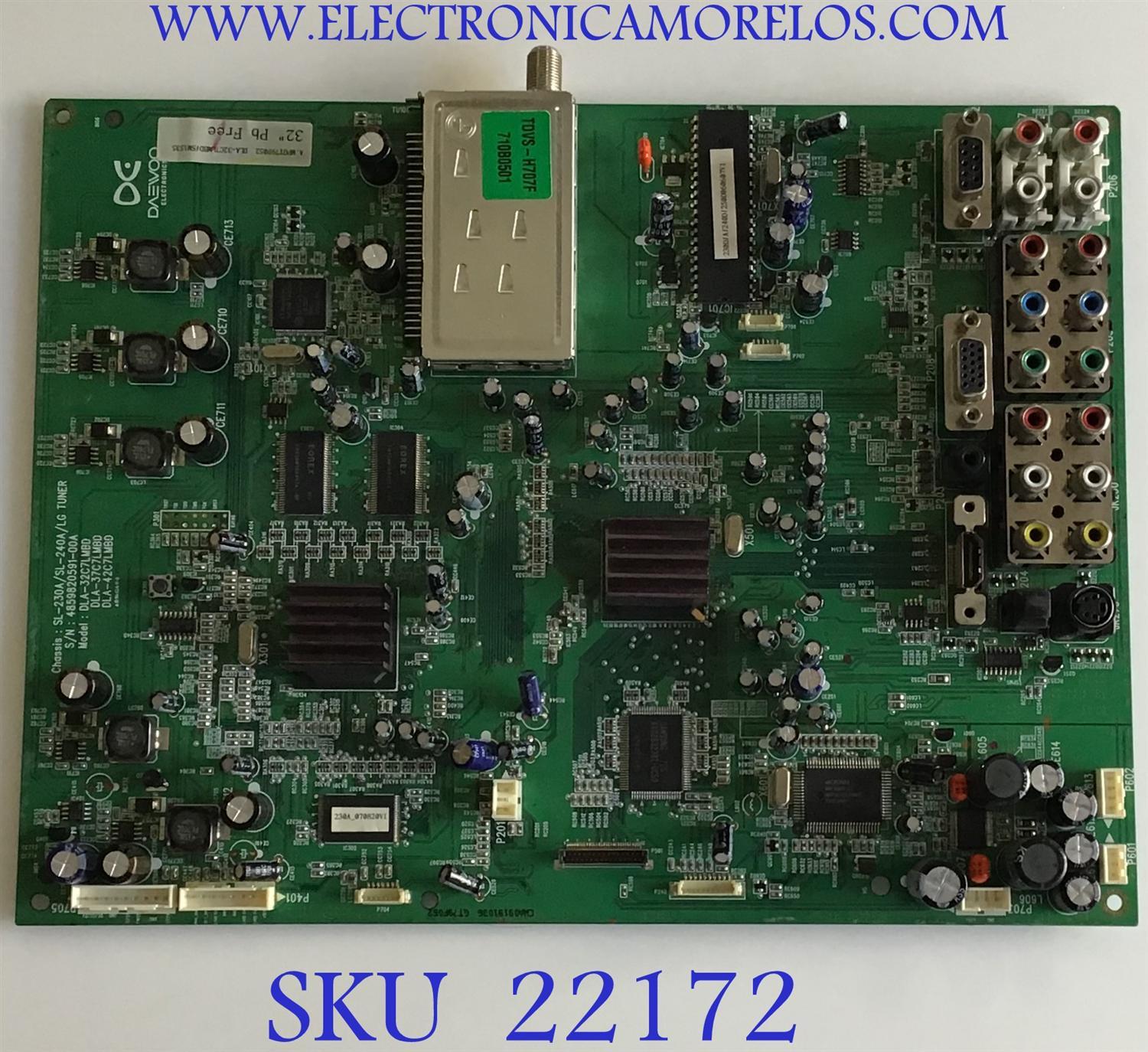 MAIN DAEWOO / A.MPGT79F052 / DLA-32C7LMBD / 4859820591-00A / PANEL LC320W01 (SL)(A1) / MODELO DLA-32C7