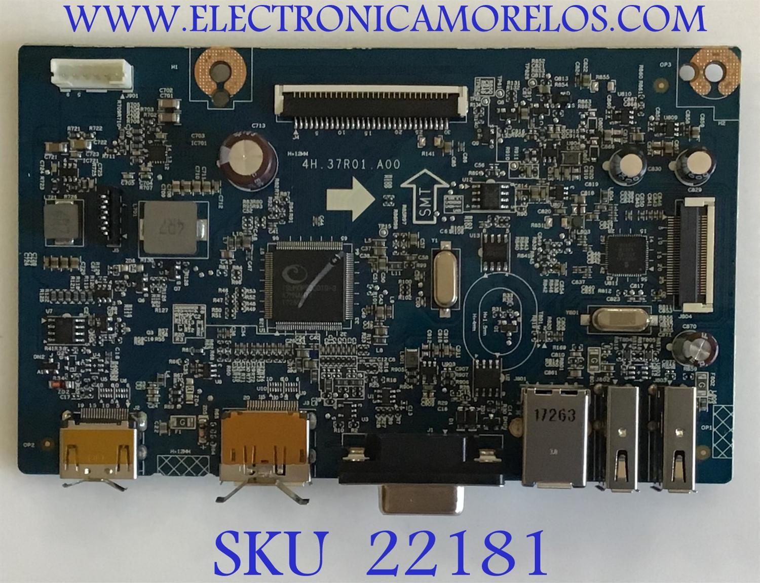 MAIN PARA MONITOR DELL / 5E37T01001 / 4H.37R01.A00 / 90121 / PANEL MV238FHM-N30 REV A00 / MODELO P2417HB
