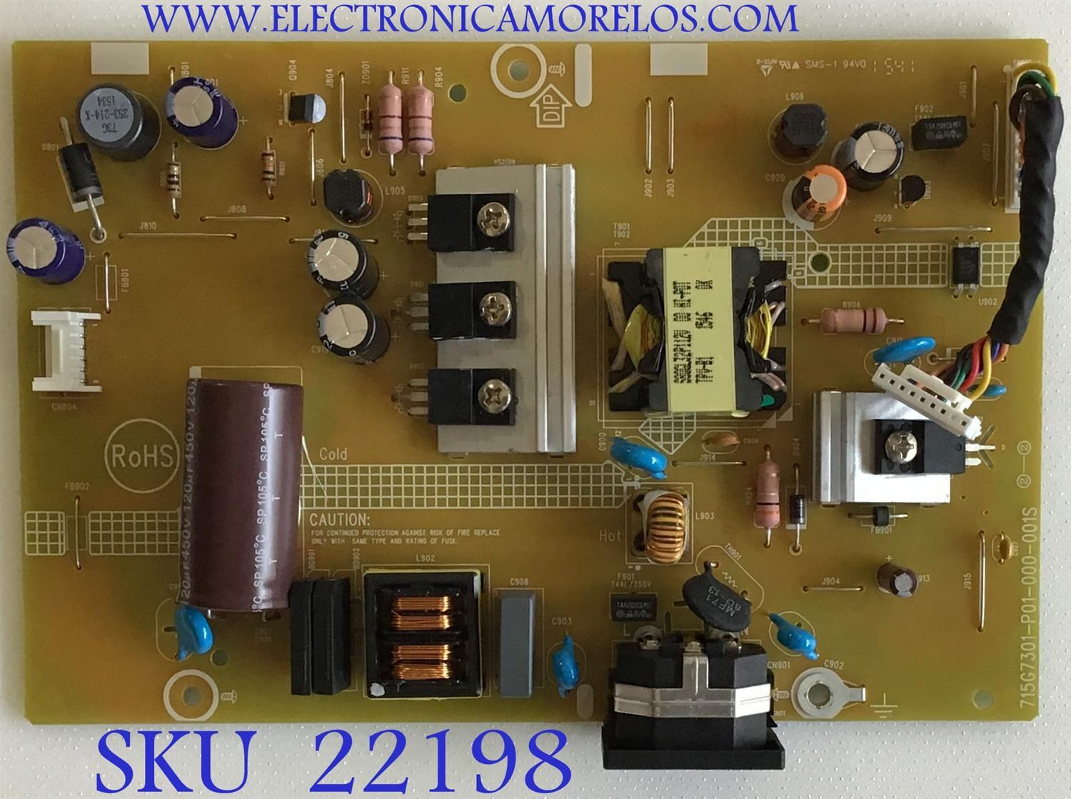 FUENTE DE PODER PARA MONITOR LENOVO / ED461SQCG / 715G7301-P01-000-001S / (Q)ED461SQCG / PANEL LTM238HL02 / MODELO T2424PA - Imagen 1