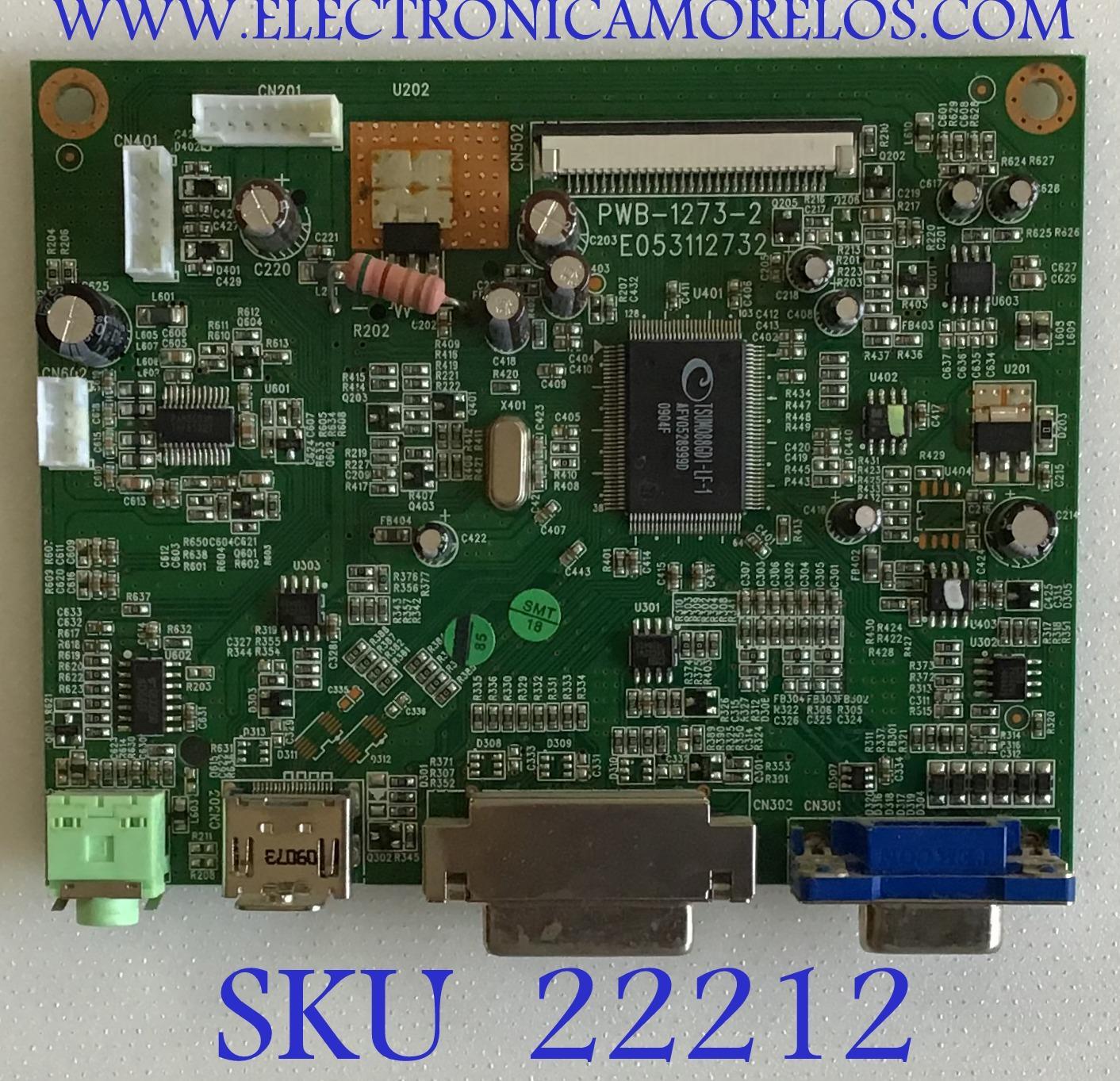 MAIN PARA MONITOR HP / PWB-1273-2 / E053112732 / PANEL LM215WF1 (TL)(B1) / MODELO 2159M