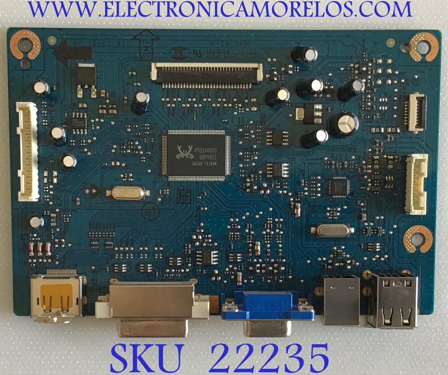 MAIN PARA MONITOR DELL / 5E1GH01001 / 4H.1GH01.A00 / 919323 / PANEL LM240WU8 (SL)(A2) / MODELO U2412MB