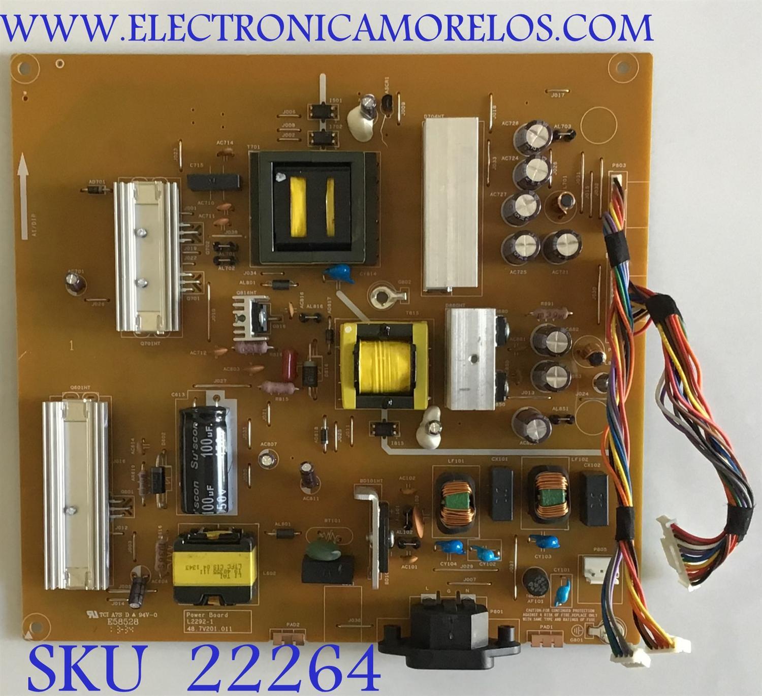 FUENTE DE PODER PARA MONITOR HP / 55.7V202.A01G / 48.7V201.011 / 23313081 / PANEL LM300WQ6 (SL)(A1) / MODLEO Z30I IPS