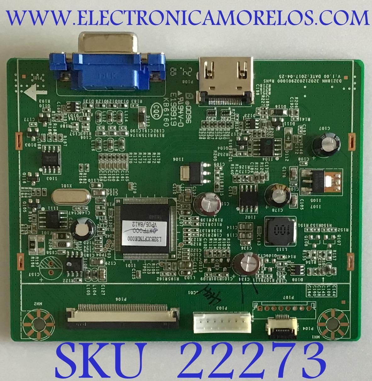 MAIN PARA MONITOR DELL / 201L32BUCFTNDK000 / 320212032901000 / KB6160 / PANEL BOEA320WU1 / MODELO D3218HNO