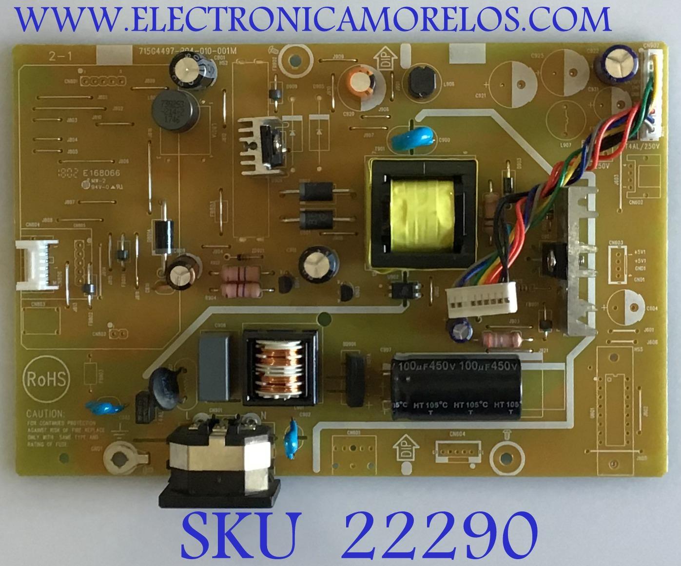FUENTE DE PODER PARA MONITOR VIEWSONIC / GH581MQG2 / 715G4497-P04-010-001M / (Q)GH581MQG2 / PANEL M270HGE-L30 REV.C4 / MODELO VX2757-MHD
