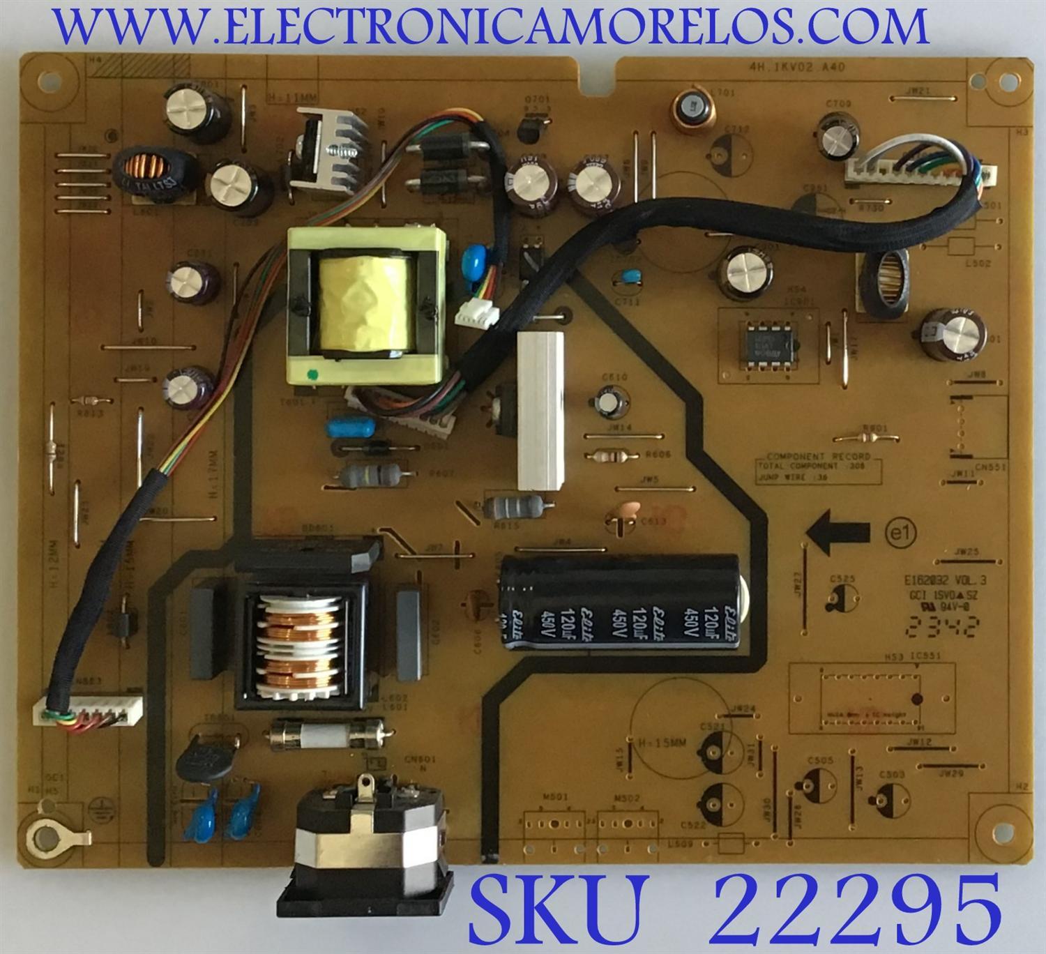 FUENTE DE PODER PARA MONITOR BENQ / 5E1LE02022 / 4H.1KV02.A40 / 1105027 B / PANEL M270HW02 V.1 / MODELO GL2750-B