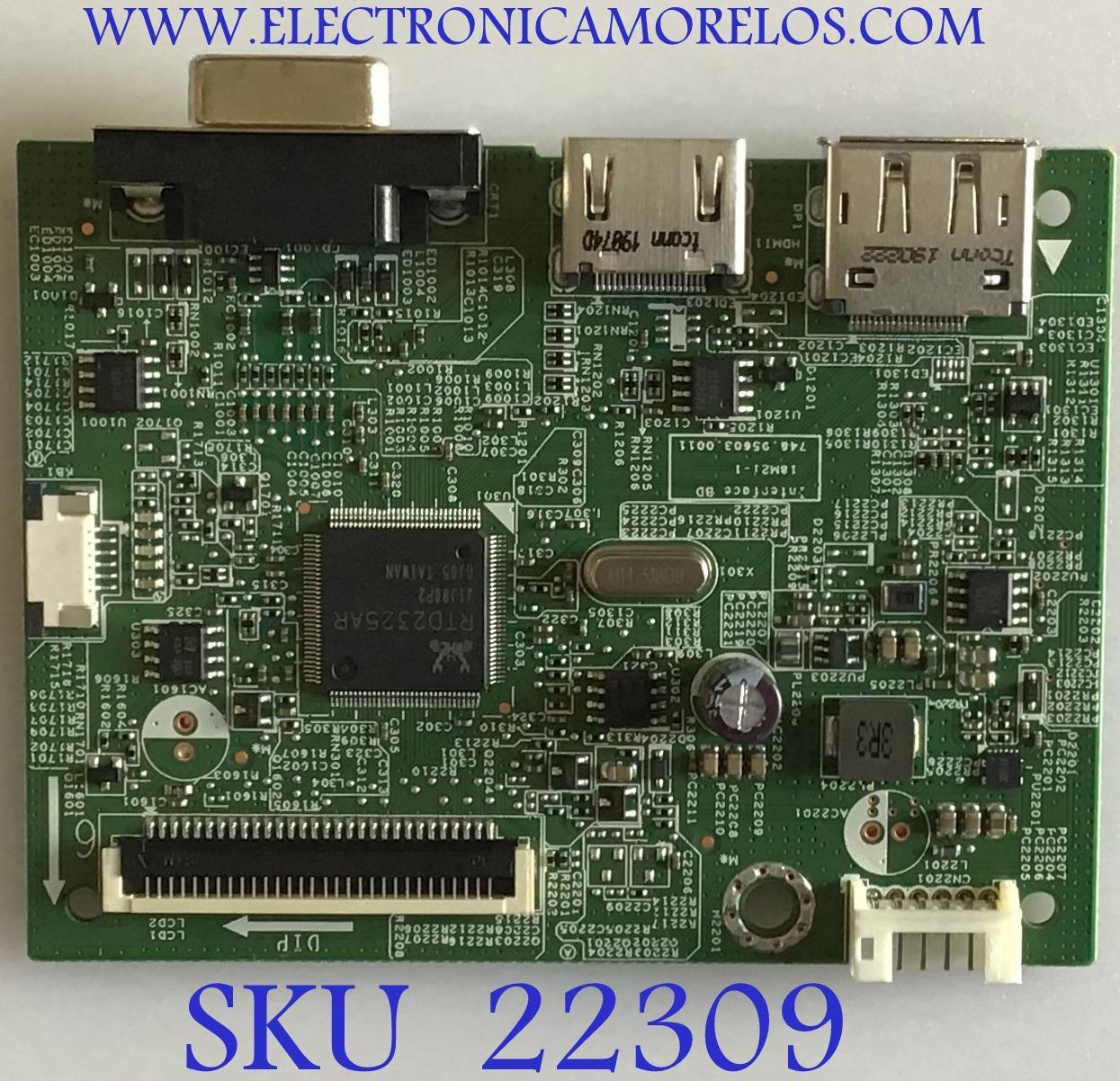 MAIN PARA MONITOR HP / 18M21-1 / 748.05603.0011 / PANEL W238HBAP1 / MODELO P244