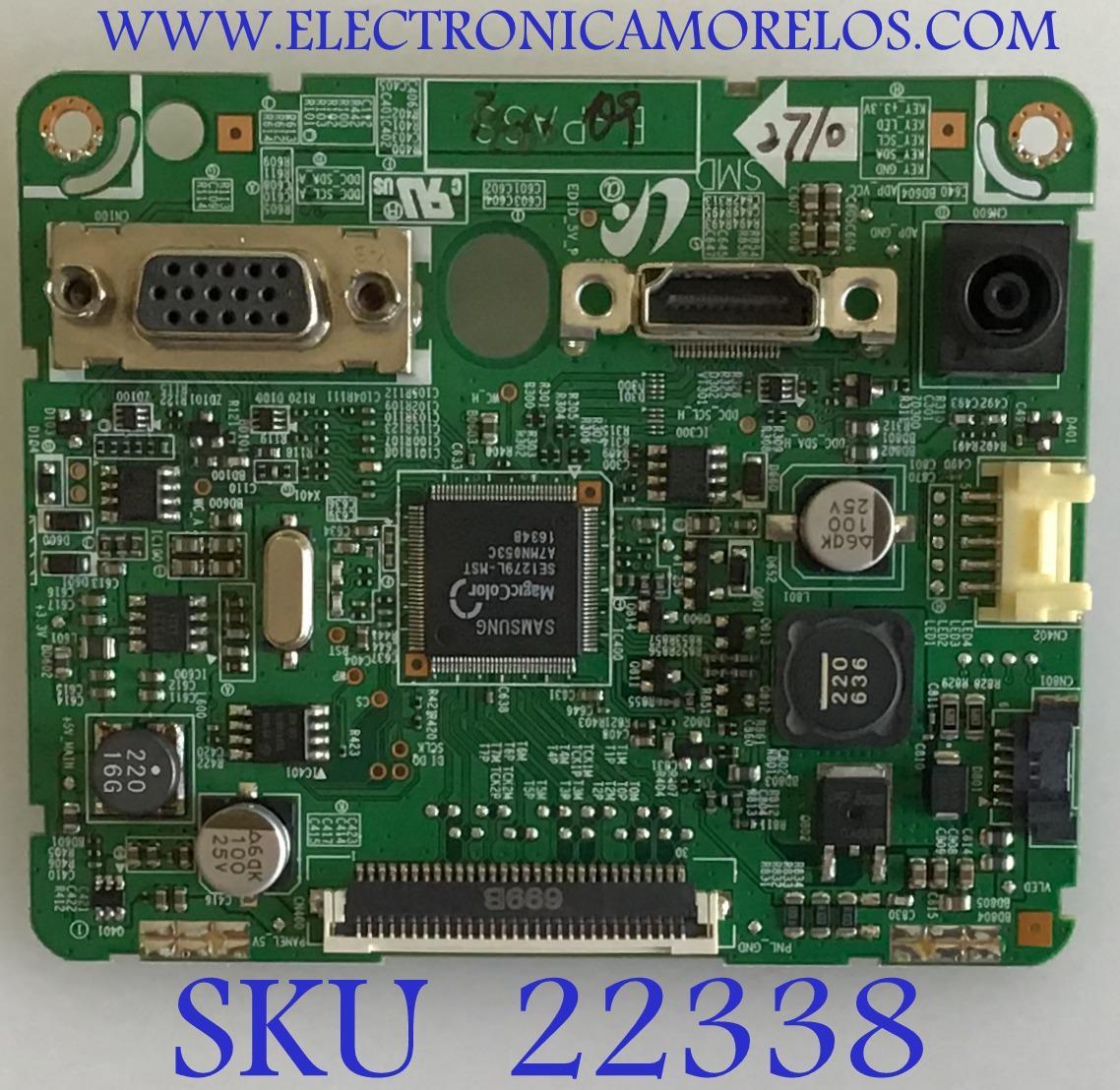 MAIN PARA MONITOR SAMSUNG / BN94-08351N / BN41-02118E / BN9408351N / PANEL HT215F01-100 B4 / MODELO LS22E310 BP01