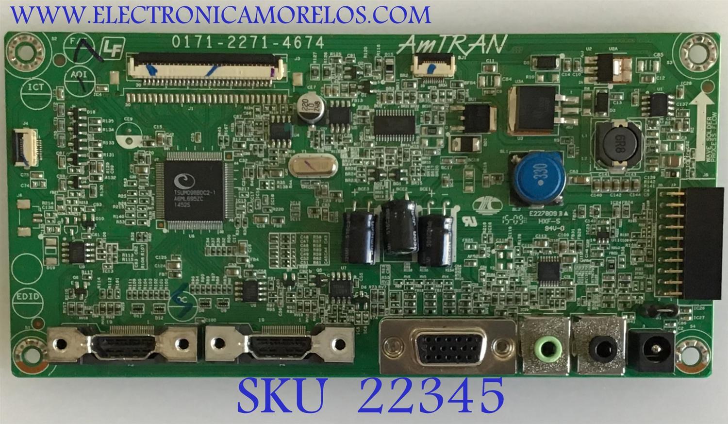 MAIN PARA MONITOR ASUS / 3527-0262-0150 / 0171-2271-4674 / PANEL R5ALM270WF (SA)(A2) / MODELO MX279H