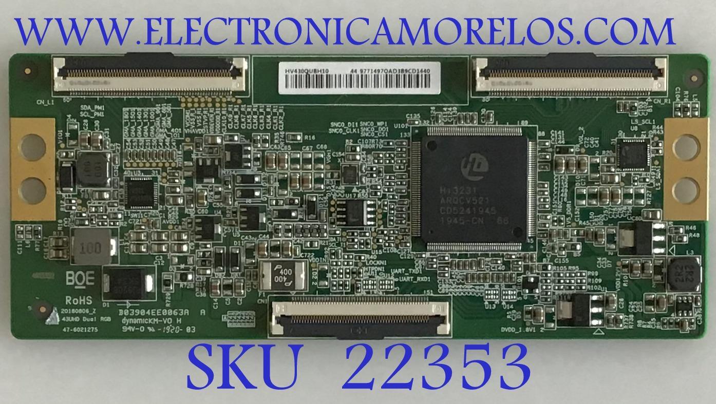 T-CON PARA TV VIZIO / DAEWOO / NUMERO DE PARTE 44-9771497O / HV430QUBH10 / 47-6021275 / 44-97714970 / 20180806_Z / DISPLAY HV430QUB-H10 / MODELOS U43A8500TN / V435-G0 / V435-G0 LAUFQE / V435-G0 LAUFQELV / V435-G0 LAUFQEKV / M437-G0 / M437-G0 / LAUFQW