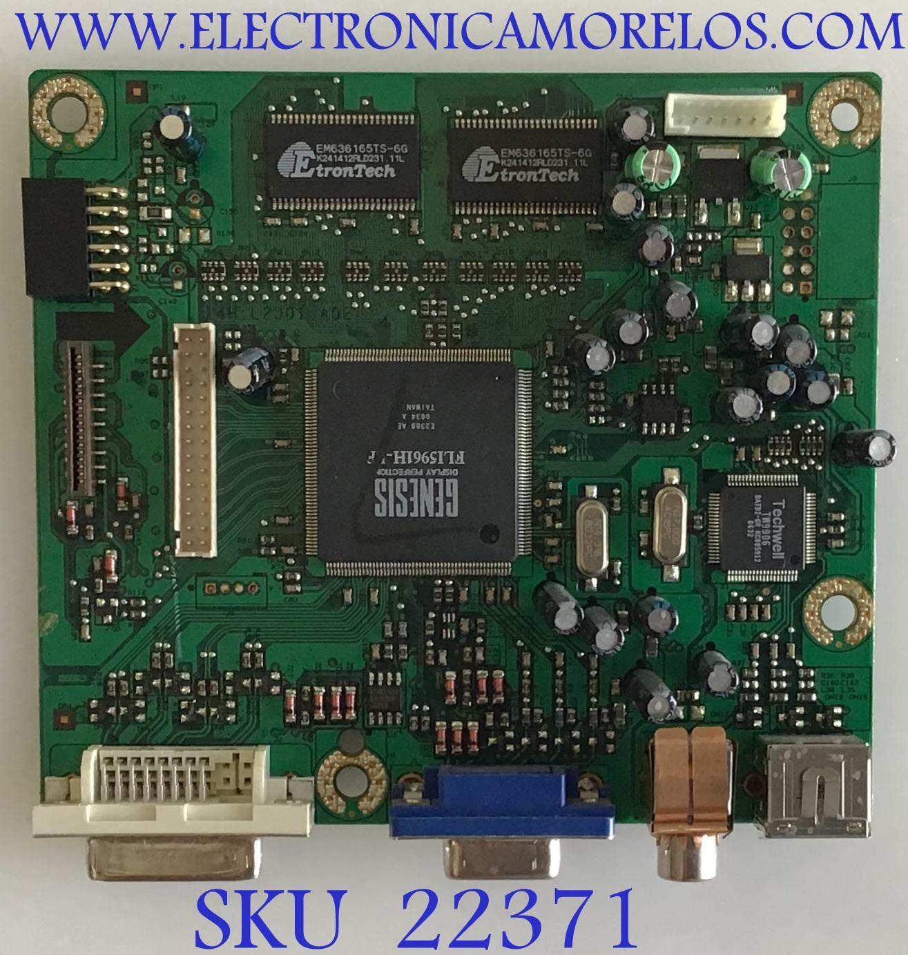 MAIN PARA MONITOR DELL / 5EL2J01001 / 4H.L2J01.A02 / 358991 / PANEL LM201W01 (SL)(C2) / MODELO 2007WFPB
