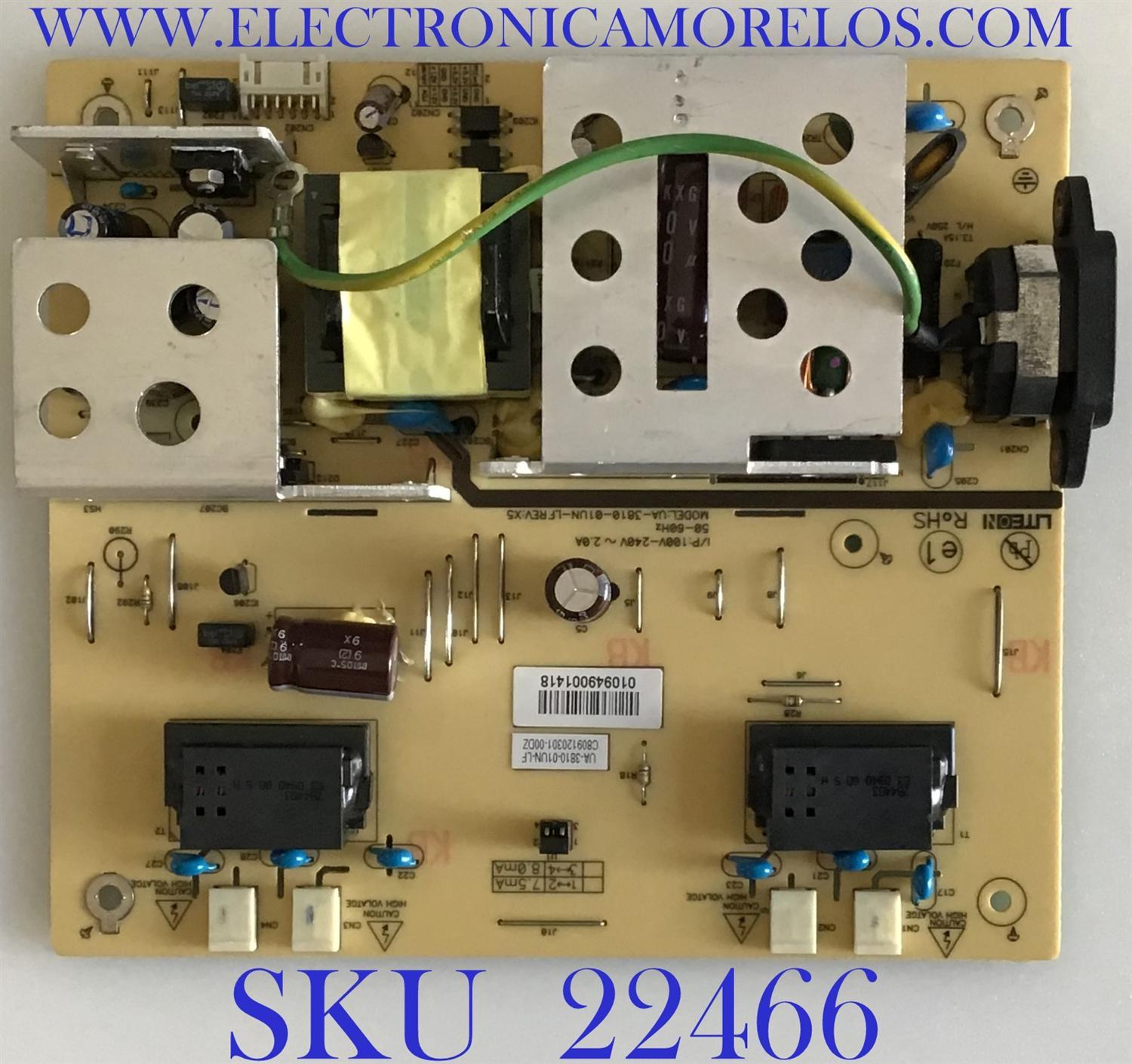 FUENTE DE PODER PARA TV HANNSPREE / UA-3810-01UN-LF / PANEL HSD250MUW2-A00 REV:1 / MODELO ST259MUB / HSG1074