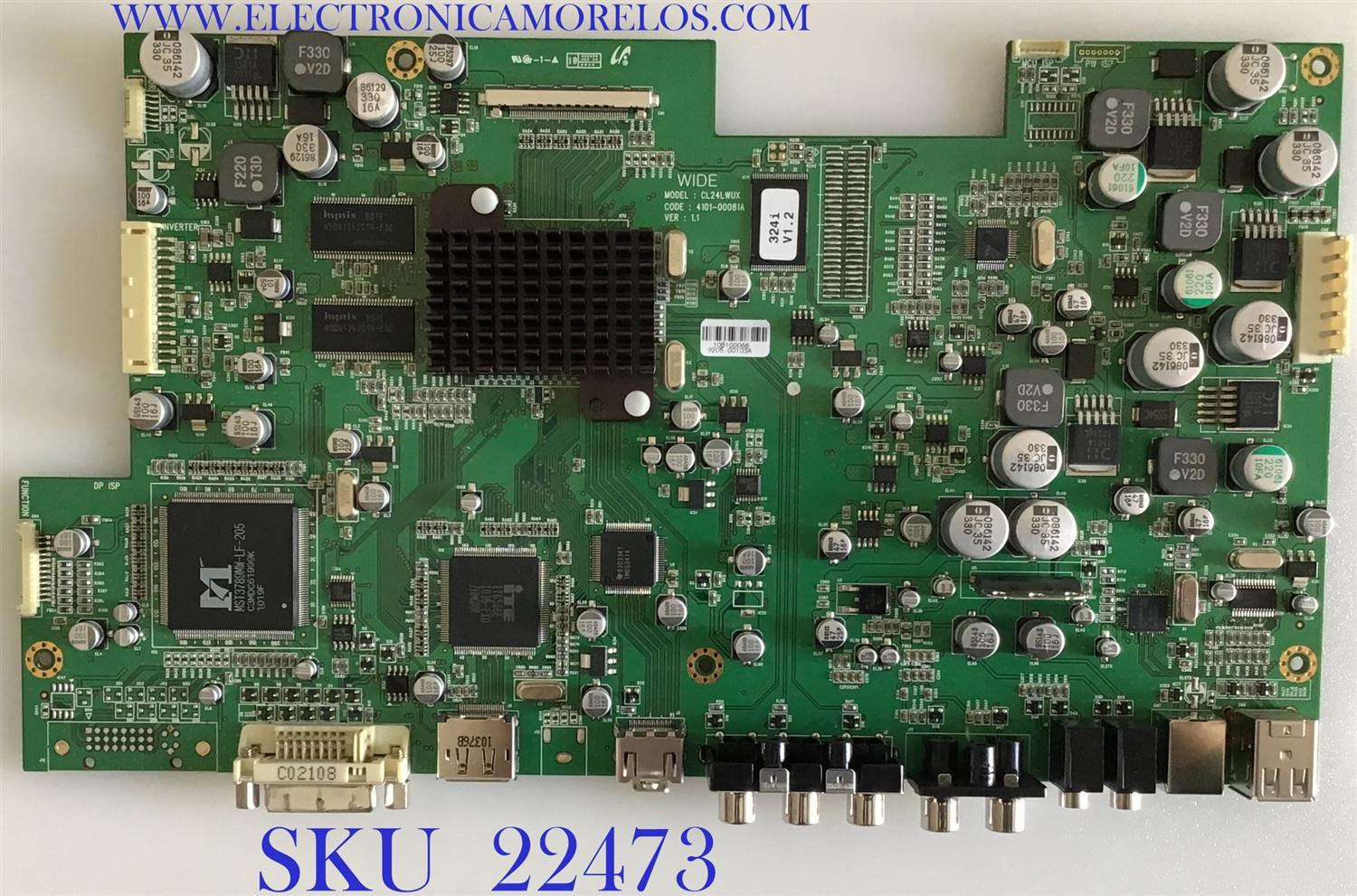 MAIN PARA MONITOR LACIE / 4101-00081A / CL24LWUX / 10B100066 / MODELO  324I