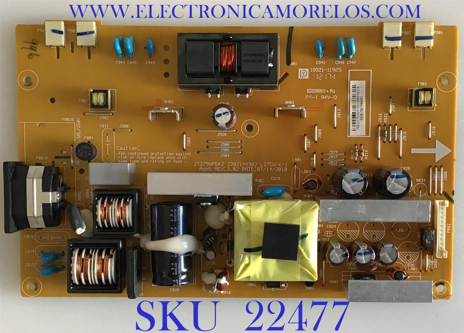 FUENTE DE PODER PARA MONITOR PLANAR / 6204-7927446K01 / JT279HP6KJ / 2202144902 / PANEL M270H1-L01 REV.C4 /MODELO PX2710MW