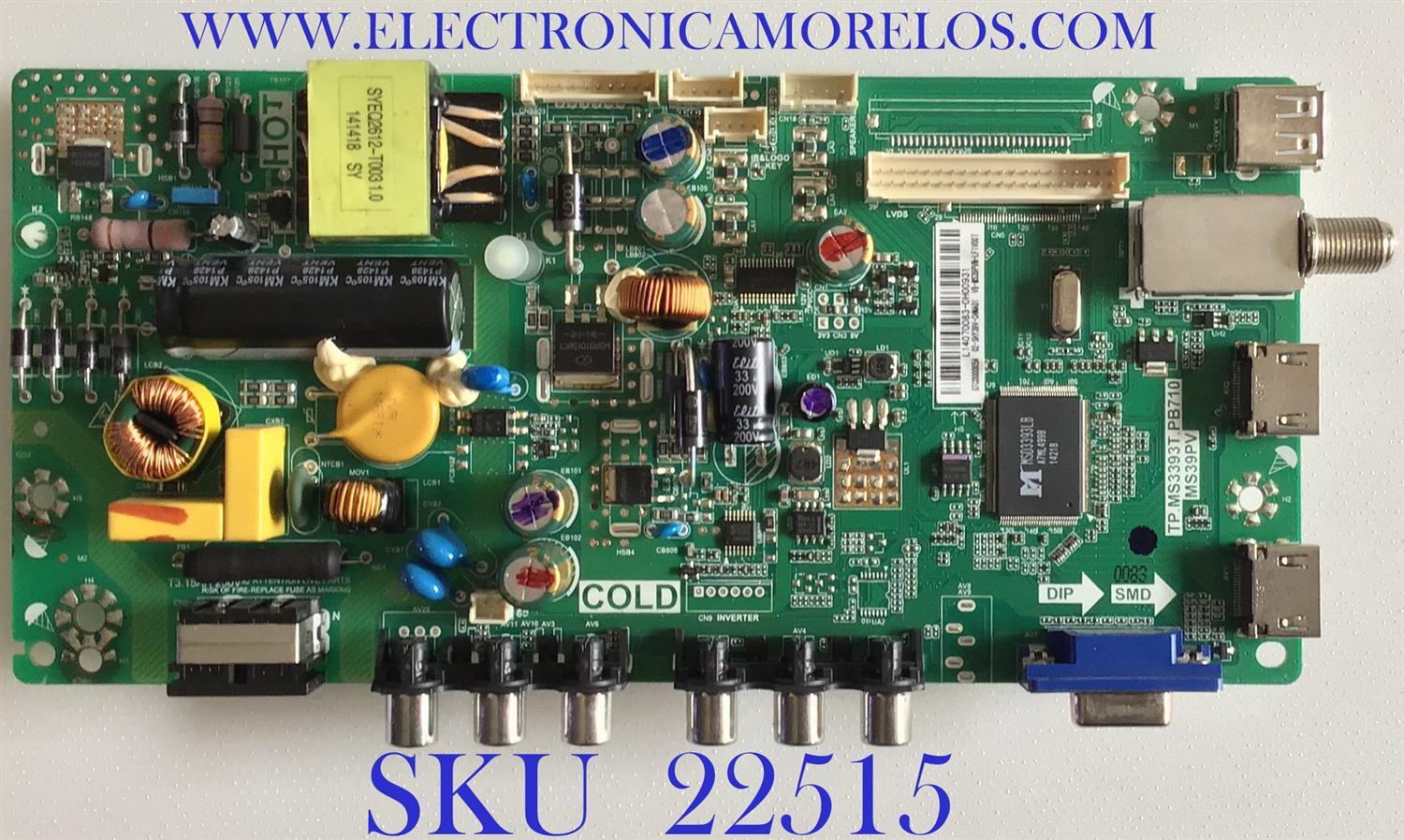 MAIN FUENTE ((COMBO)) PARA TV TCL / L14070083 / TP.MS3393T.PB710 / V8-MS39PVN-LF1V007 / PANEL LVW320CS0T E166 V1 / MODELO 32B2800