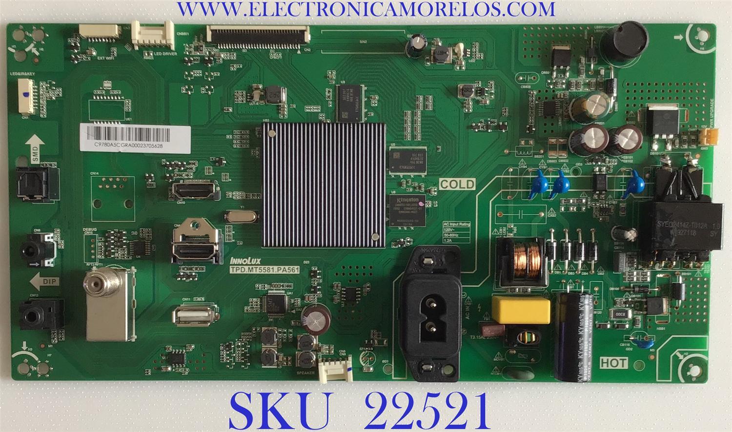 MAIN FUENTE ((COMBO)) PARA TV VIZIO / 6M03A0001700V / TPD.MT5581.PA561 / A19094132 / V236BJ1-P01 / PANEL V236BJ1-LE2 REV.C1 / MODELO D24H-G9 LINIXSEV