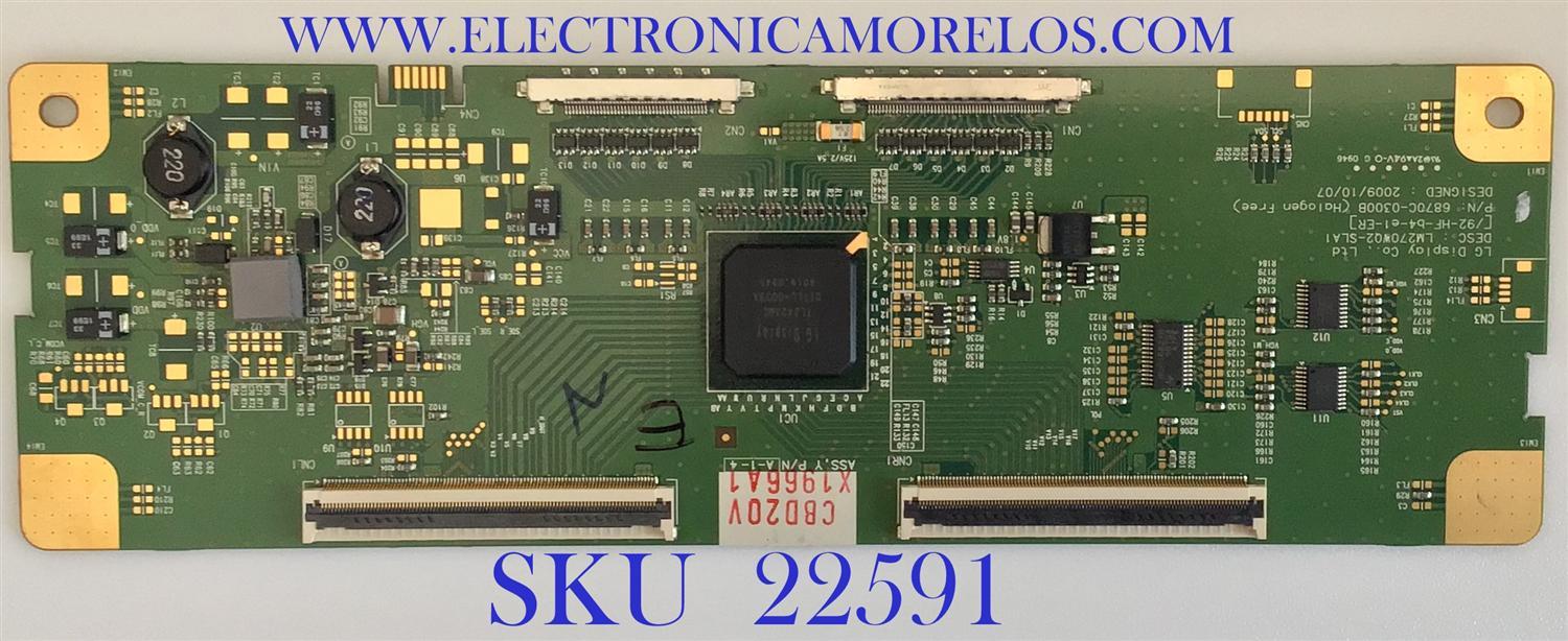 T-CON DELL / 6871L-1966A / 6870C-0300B / LM270WQ2-SLA1 / PANEL LM270WQ2 (SL)(A1) / MODELO U2711b