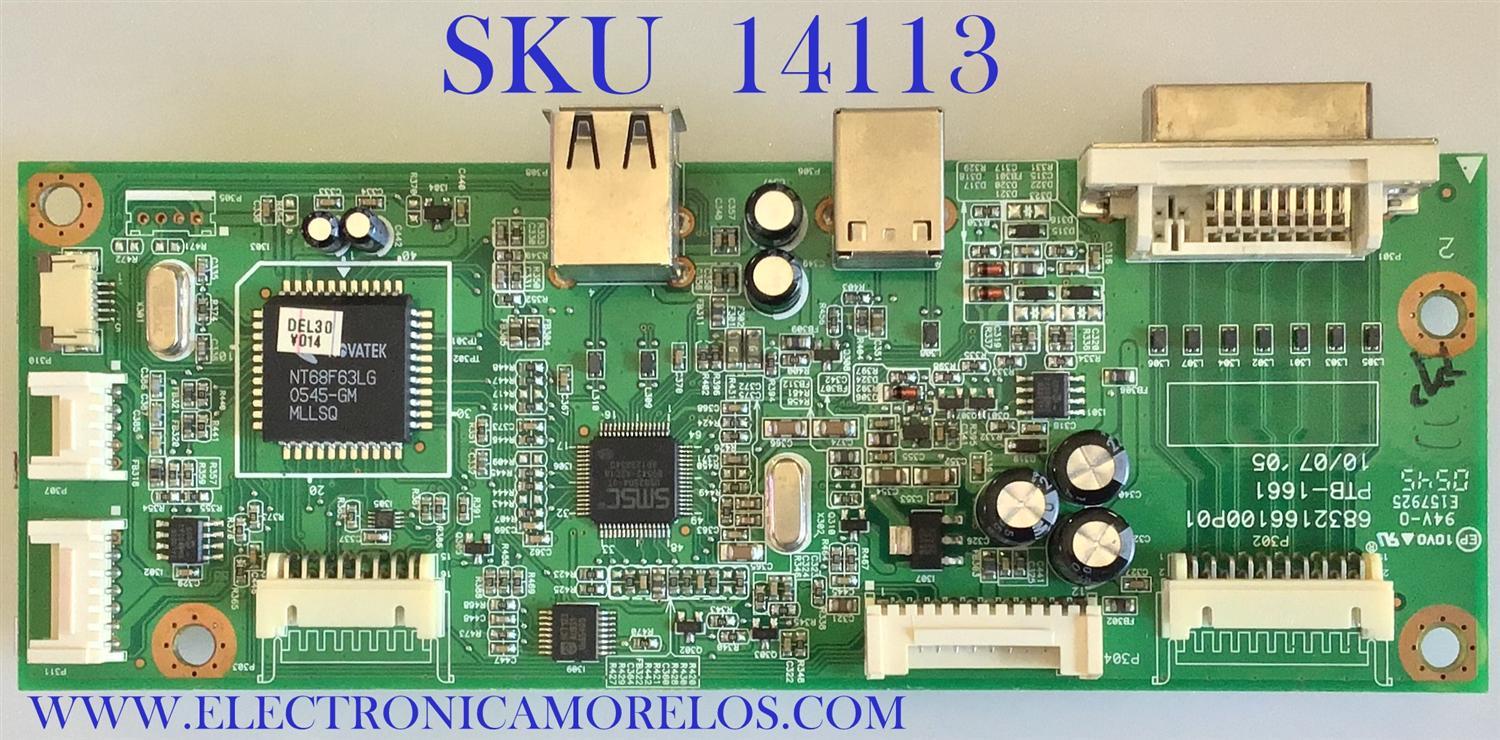 MAIN PARA MONITOR DELL / 6832166100P01 / PTB-1661 / MODELO 3007WFPT