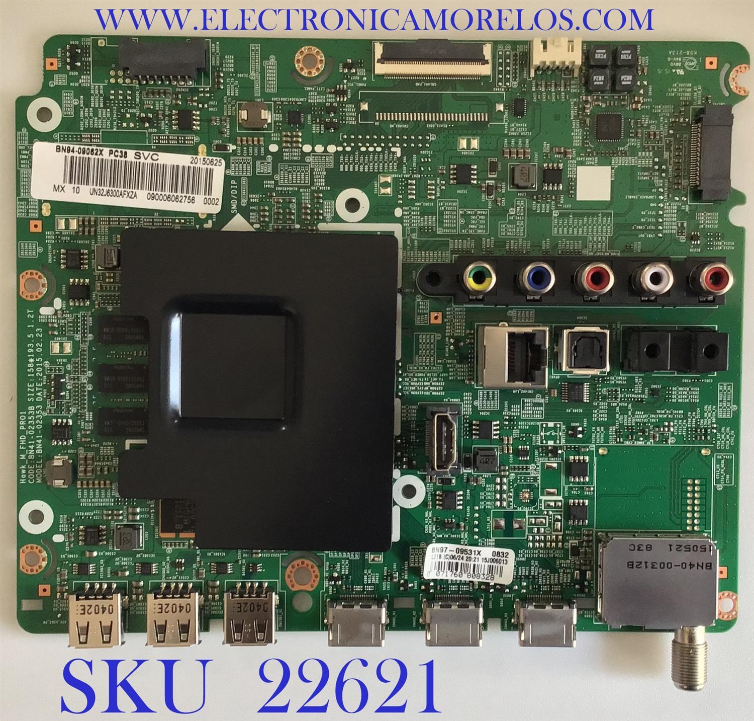 MAIN PARA TV SAMSUNG / BN94-09062X / BN41-02353B / BN97-09531X / PANEL CY-GH032CSLV1H / MODELO UN32J6300AFXZA TD01