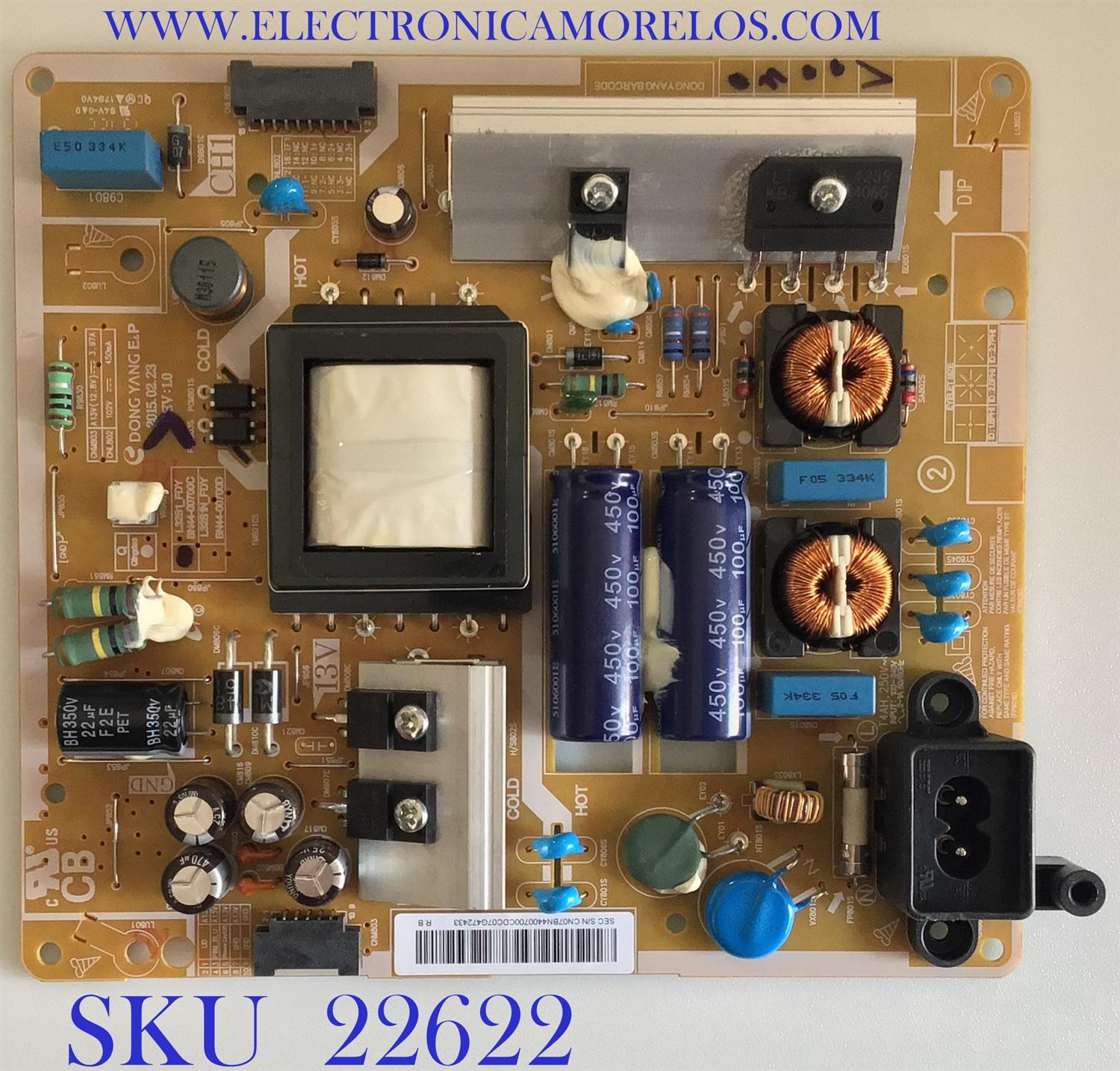 FUENTE DE PODER PARA TV SAMSUNG / BN44-00700C / L32S1_FDY / BN4400700C / PANEL CY-GH032CSLV1H / MODELO UN32J6300AFXZA TD01
