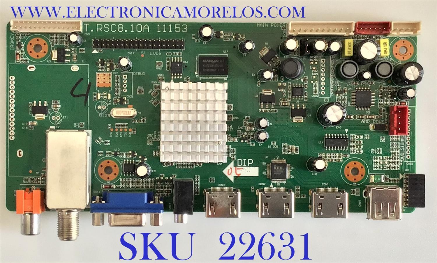 MAIN PARA TV VIORE / SMT111175-07042 / T.RSC8.10A  / 11153 / PANEL TC420F115 / MODELO LED42VF80