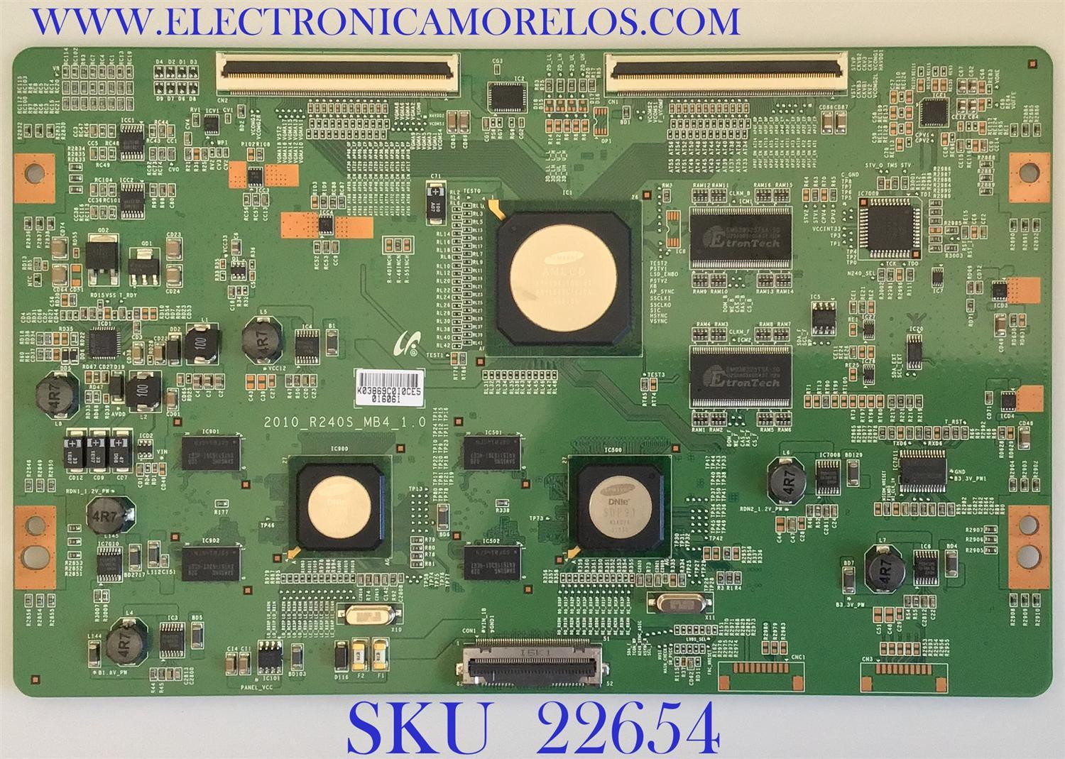 T-CON PARA TV SAMSUNG / BN81-04160A / 2010_R240S_MB4_1.0 / 03869C / SUSTITUTAS LJ94-03623A / LJ94-03400M / BN81-04356A / LJ94-03472K / LJ94-03472J / MAS SUSTITUTAS EN DESCRIPCION / PANEL LTF460HQ01 / MODELO LN46C750R2FXZA SQ01