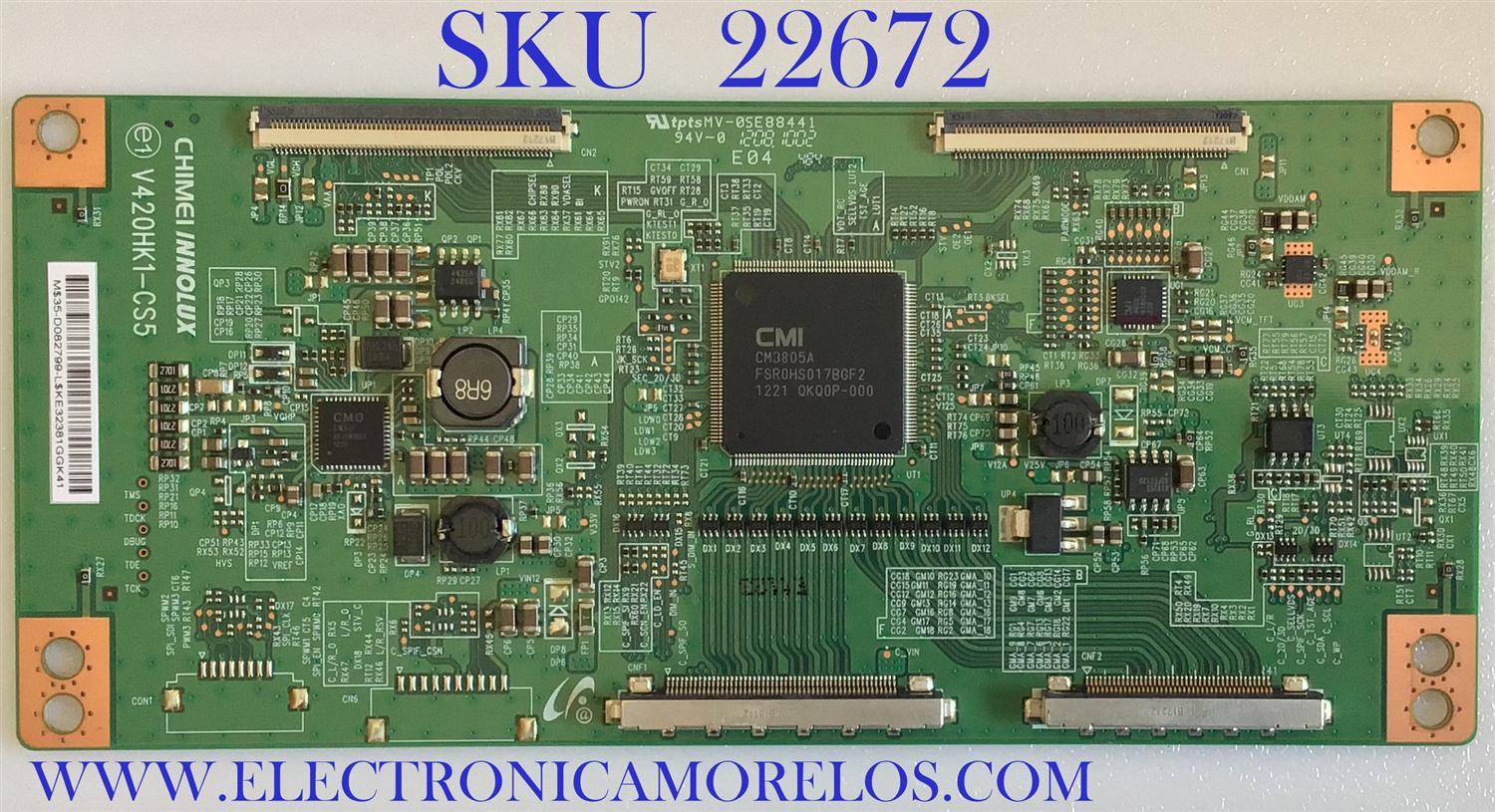 T-CON PARA TV PANASONIC / 35-D082799 / V240HK1-CS5 / PANEL V500HK1-LE6 REV.C7 / MODELO TC-L50E60