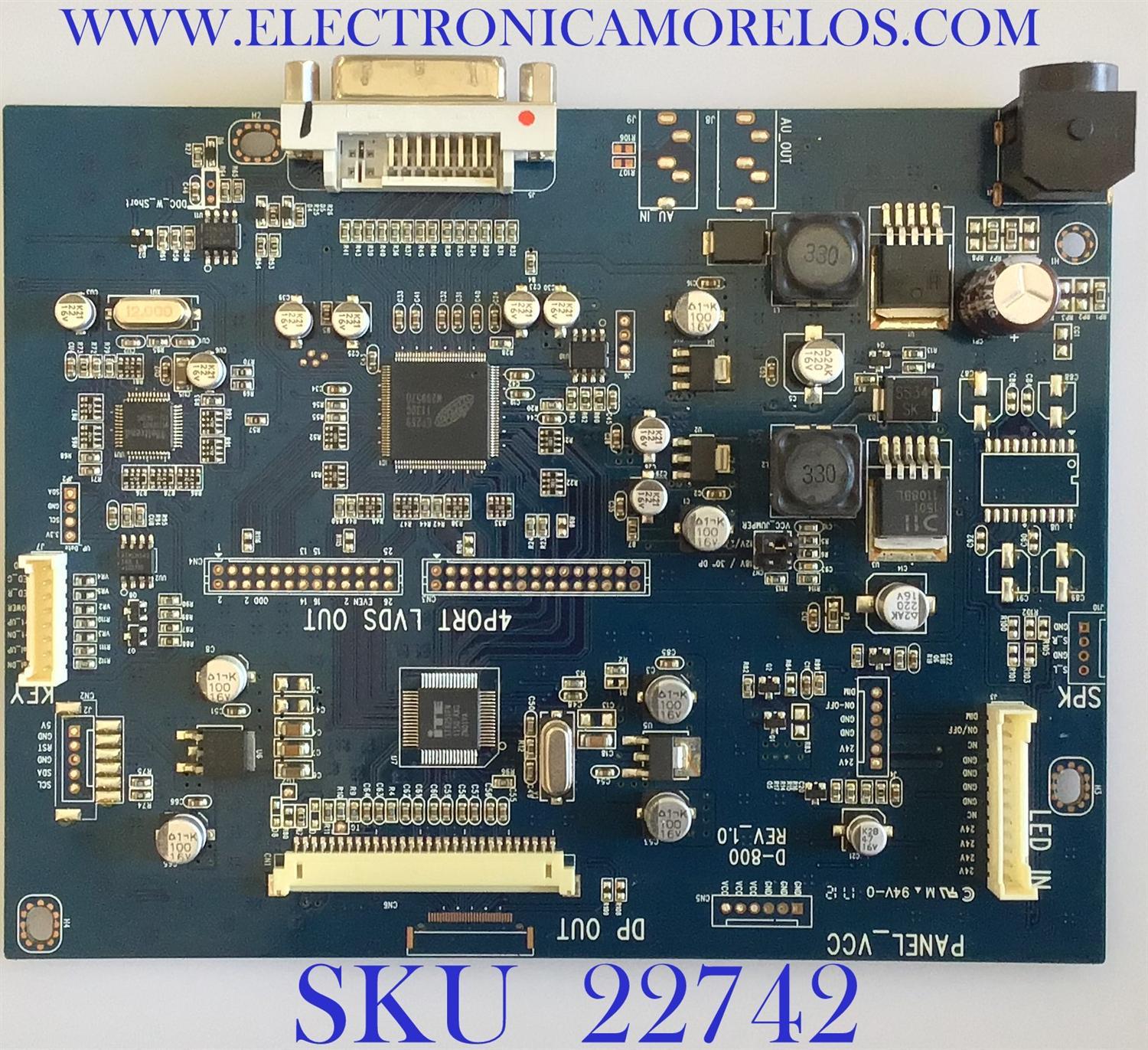 MAIN PARA TV LG / QHD270-MP-V6 / D-800 REV_1.0 / PANEL LM270WQ1 (SD)(B1) / 
