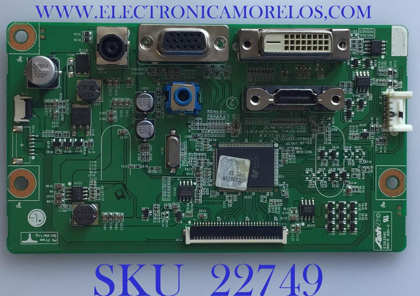MAIN PARA MONITOR LG / EAX64672201 / EAX64672201 (1.3) / AGF76597801 / PANEL BM230WF5(TJ)(C1) / MODELO E2351VR-BNZ.AUSKRVN