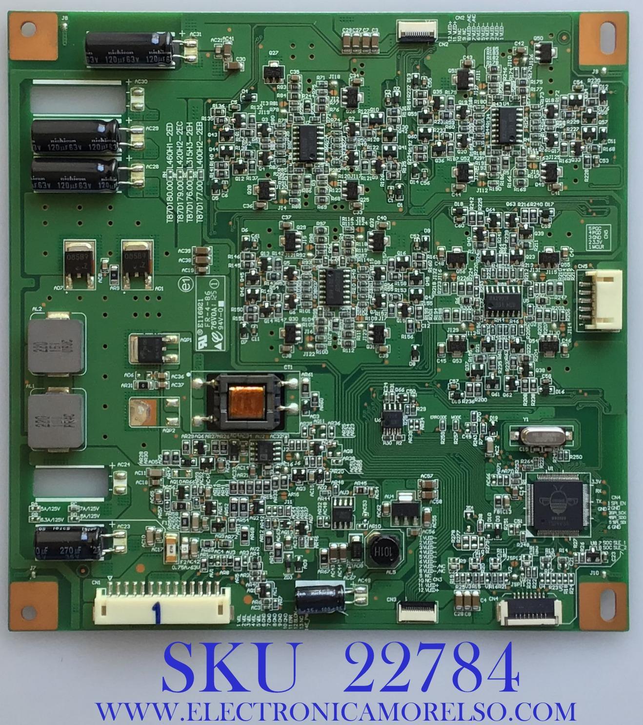 LED DRIVER PARA TV TOSHIBA / 27-D074270 / T87D177.00 / L400H2-2EB / PANEL V400HK2-LS5 REV.C1 / MODELO 40L5200U2