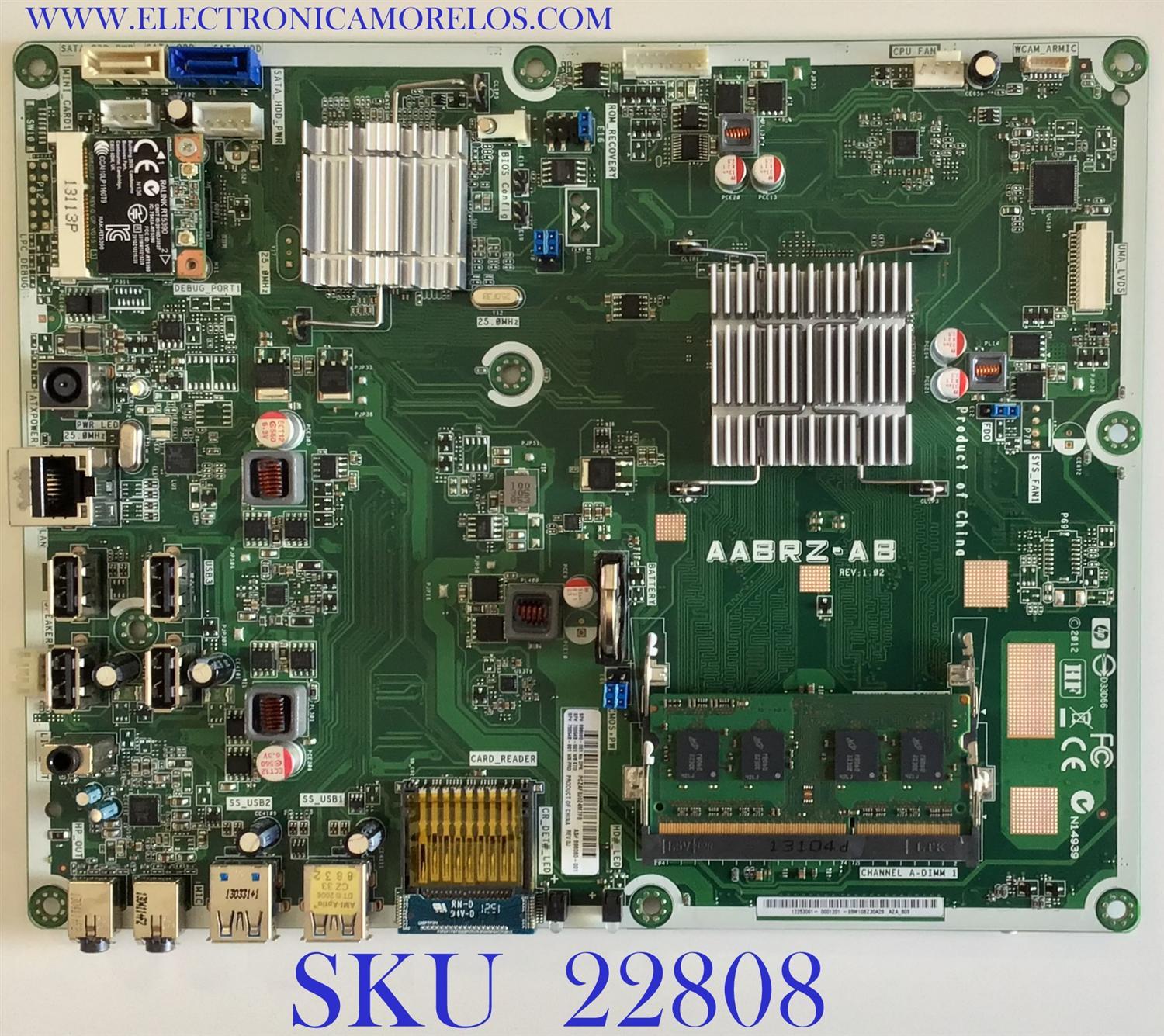 TARJETA MADRE PARA MONITOR HP / 698060-001 / 700548-501 W8 / 700548-601 W8 / 12253061-0001201 / 69M10BZ30A29 / PANLEL LTM200KT10 / MODELO PAVILION 20