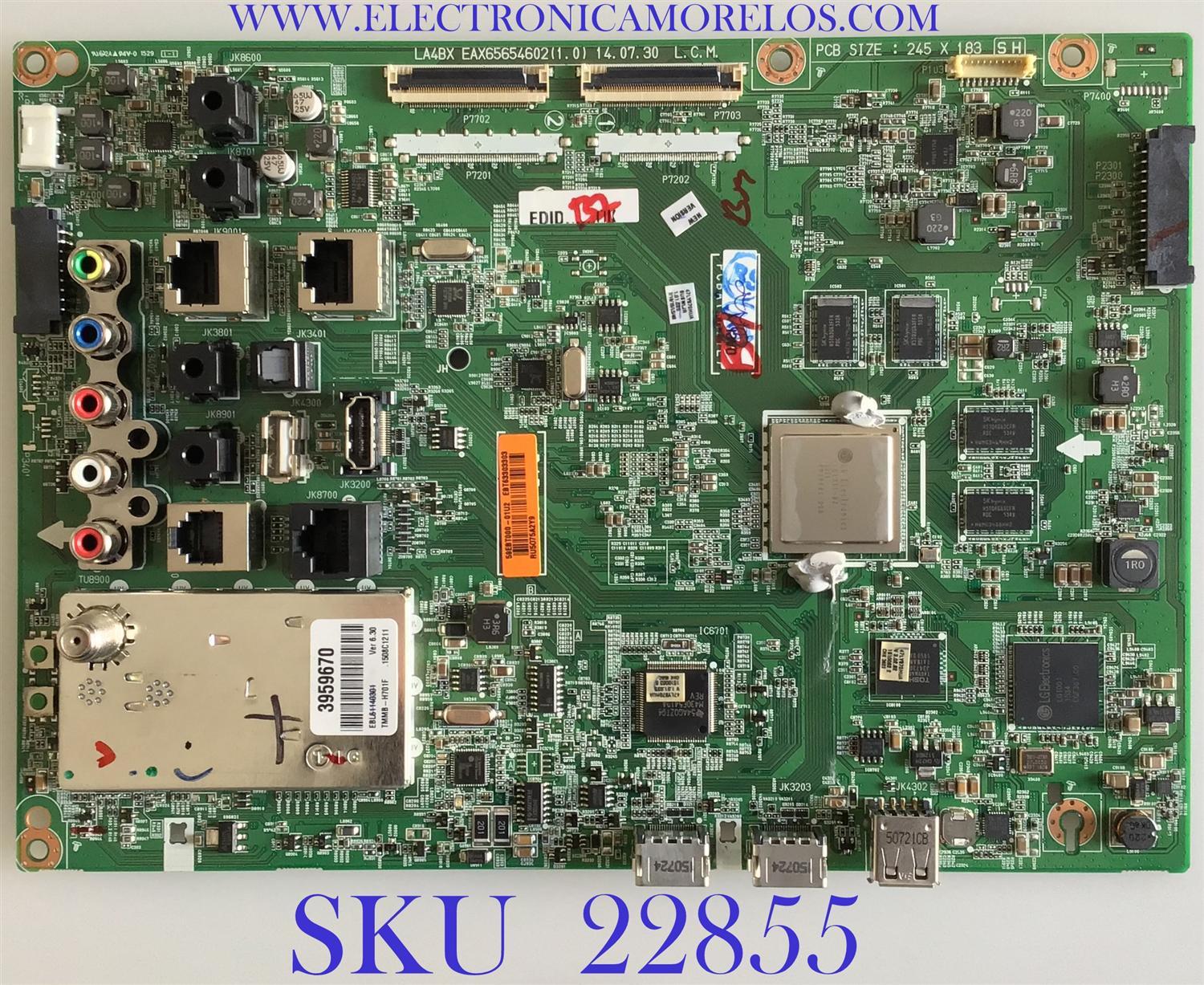 MAIN PARA TV LG / EBT63303303 / EAX65654602 (1.0) / MODELO 47LY970H-UA