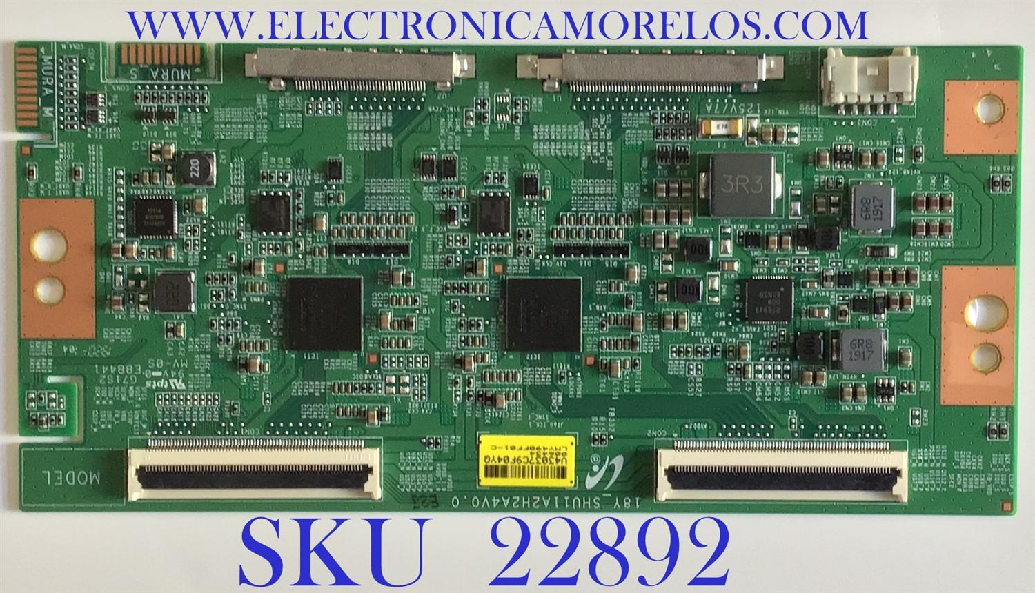 T-CON PARA TV SONY / LJ94-43037C / 18Y_SHU11A2H2A4V0.0 / 43037C / PANEL YD8S005DND01B / MODELO XBR-49X900F