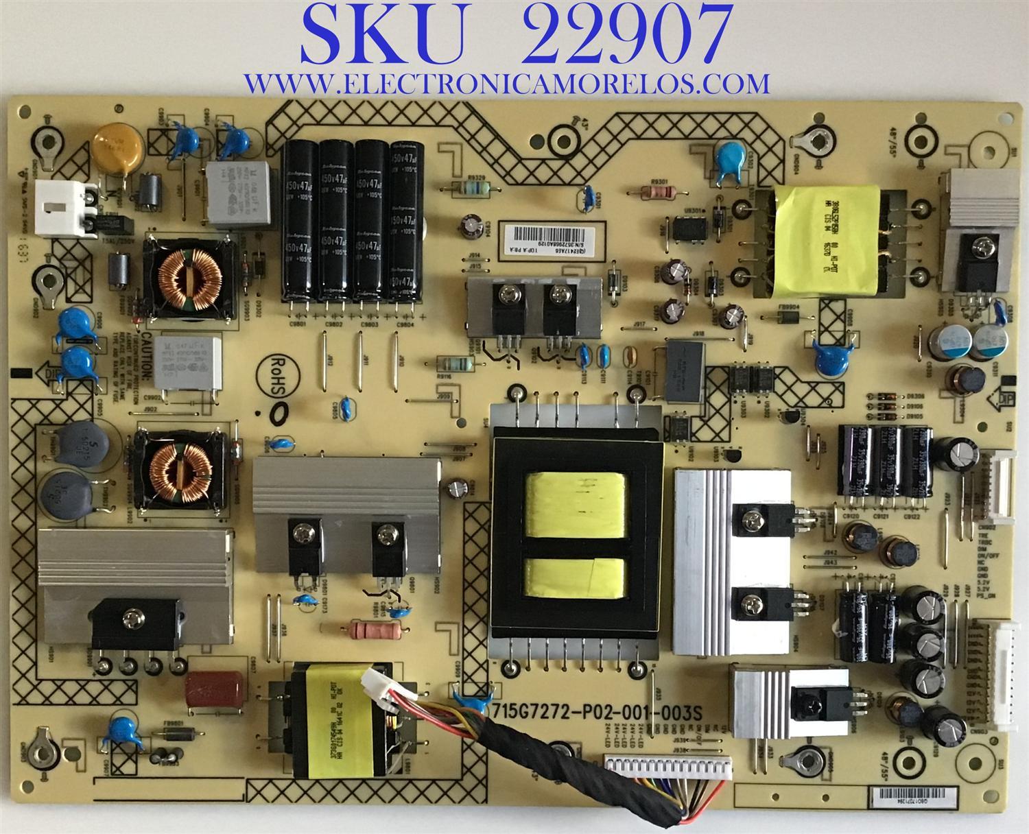 FUENTE DE PODER PARA TV PANASONIC / E2417AE6 / 715G7272-P02-001-003S / (Q)E2417AE6 / MODELO TH-43LFE8U