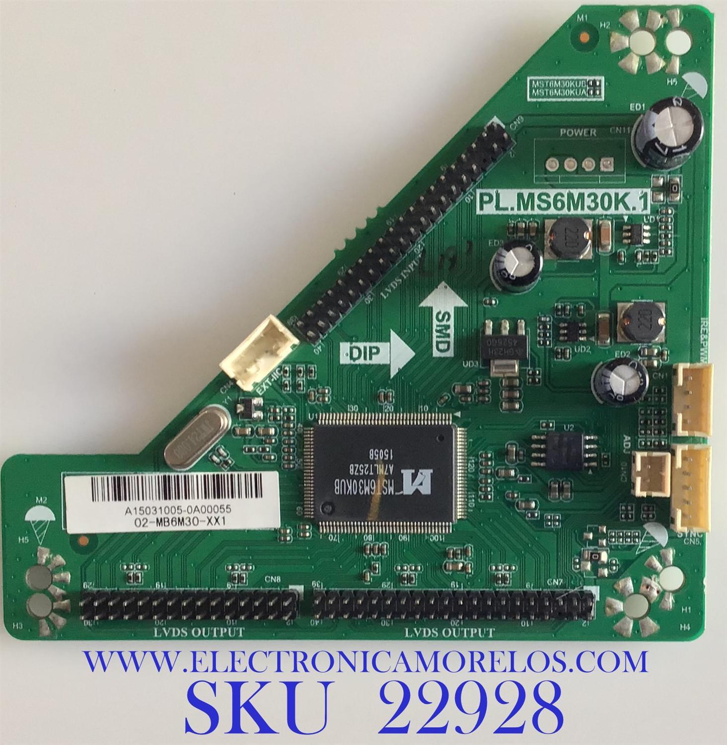 TARJETA INTERFACE PARA TV RCA / A15031005 / PL.MS6M30K.1 / MST6M30KUB / MODELO 55'' / ESTA TARJETA ES CHINA Y ES UTILIZADA EN DIFERENTES MARCAS Y MODELOS / ENTRAR A DESCRIPCIÓN DEL PRODUCTO