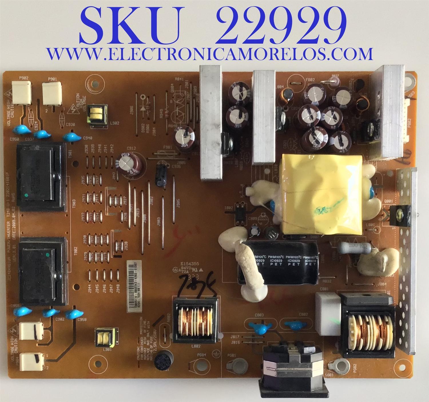FUENTE DE PODER PARA TV AOC / 6204-7024166111 / JC240XX61UA / 2202141601P  / MODELOS L24H898 / VT2430 / VT24301M 