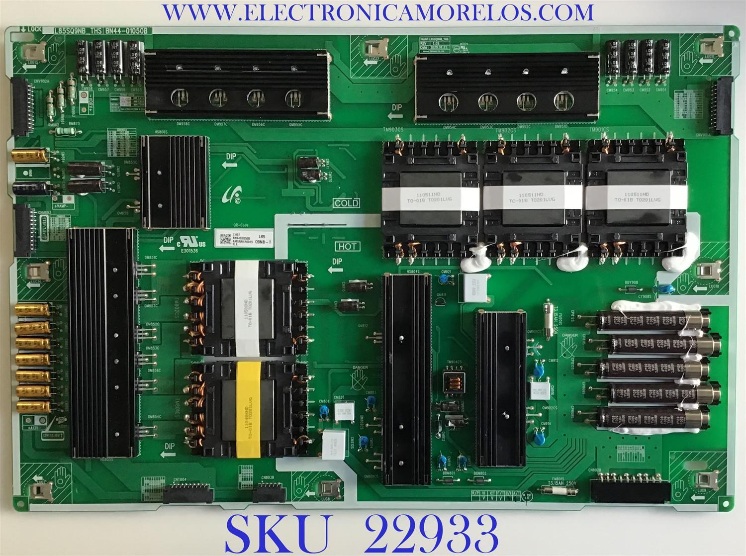 FUENTE DE PODER PARA TV SAMSUNG / NUMERO DE PARTE BN44-01050B / L85SQ9NB_THS / BN4401050B / AM5RN2I0114 / PANEL CY-TT085JLAV2H / MODELO QN85Q900TSFXZA AA01 