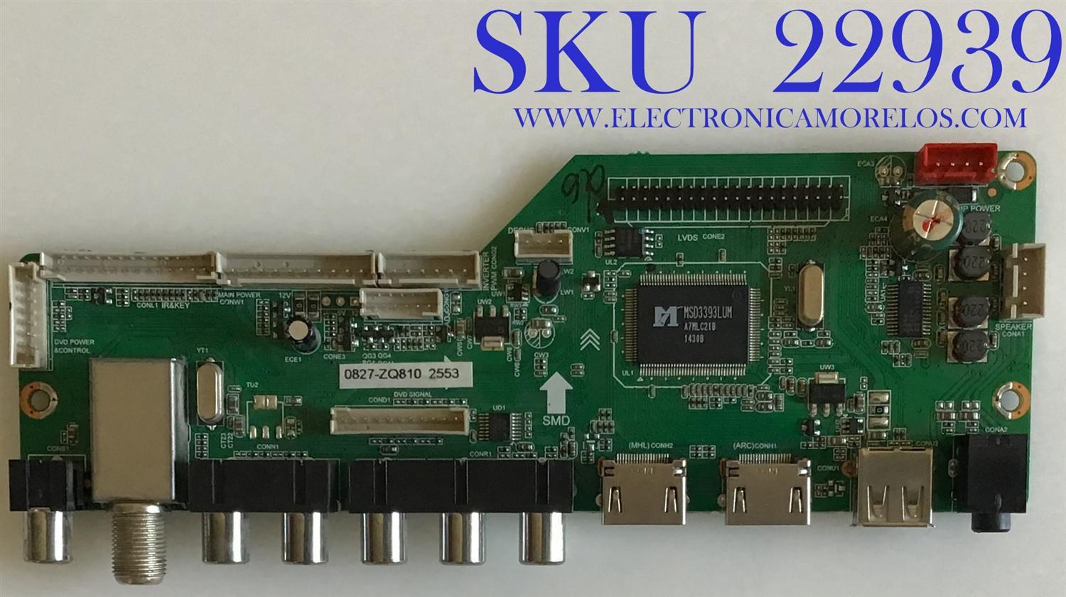 MAIN PARA TV RCA / GE01M3393LNA23-A2 / LD.M3393.B / MK-RE01-140827-ZQ810 / 20140902153149 / MODELO 32''/ ESTA TARJETA ES CHINA Y ES UTILIZADA EN DIFERENTES MARCAS Y MODELOS / ENTRAR A DESCRIPCIÓN DEL PRODUCTO