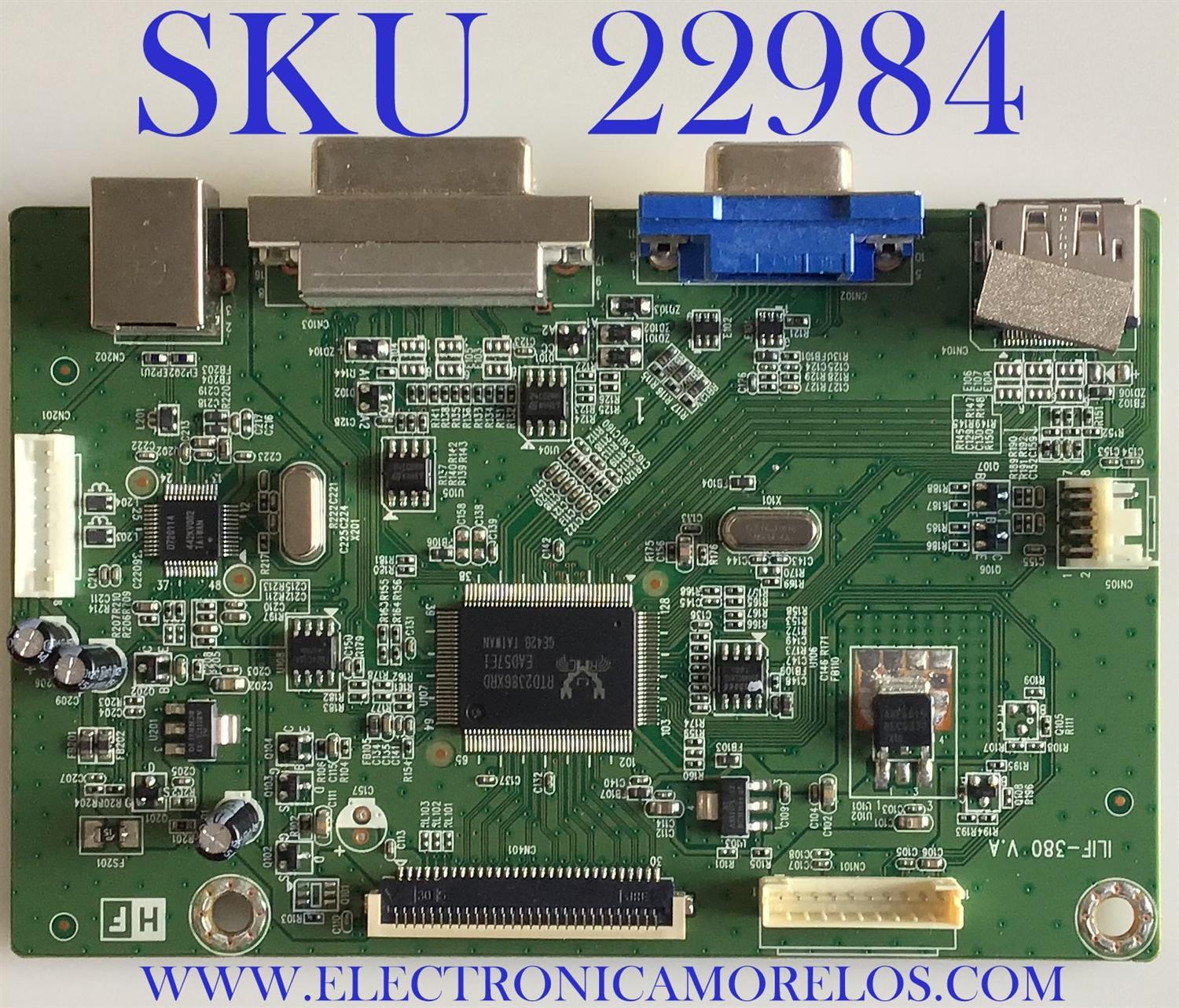 MAIN PARA MONITOR HP / 790FA1300800H00 / 492A008N1300H01 / YVD80AD02VJ9 / ILIF-380 V.A / PANEL LTM230HL07 / MODELO E231I