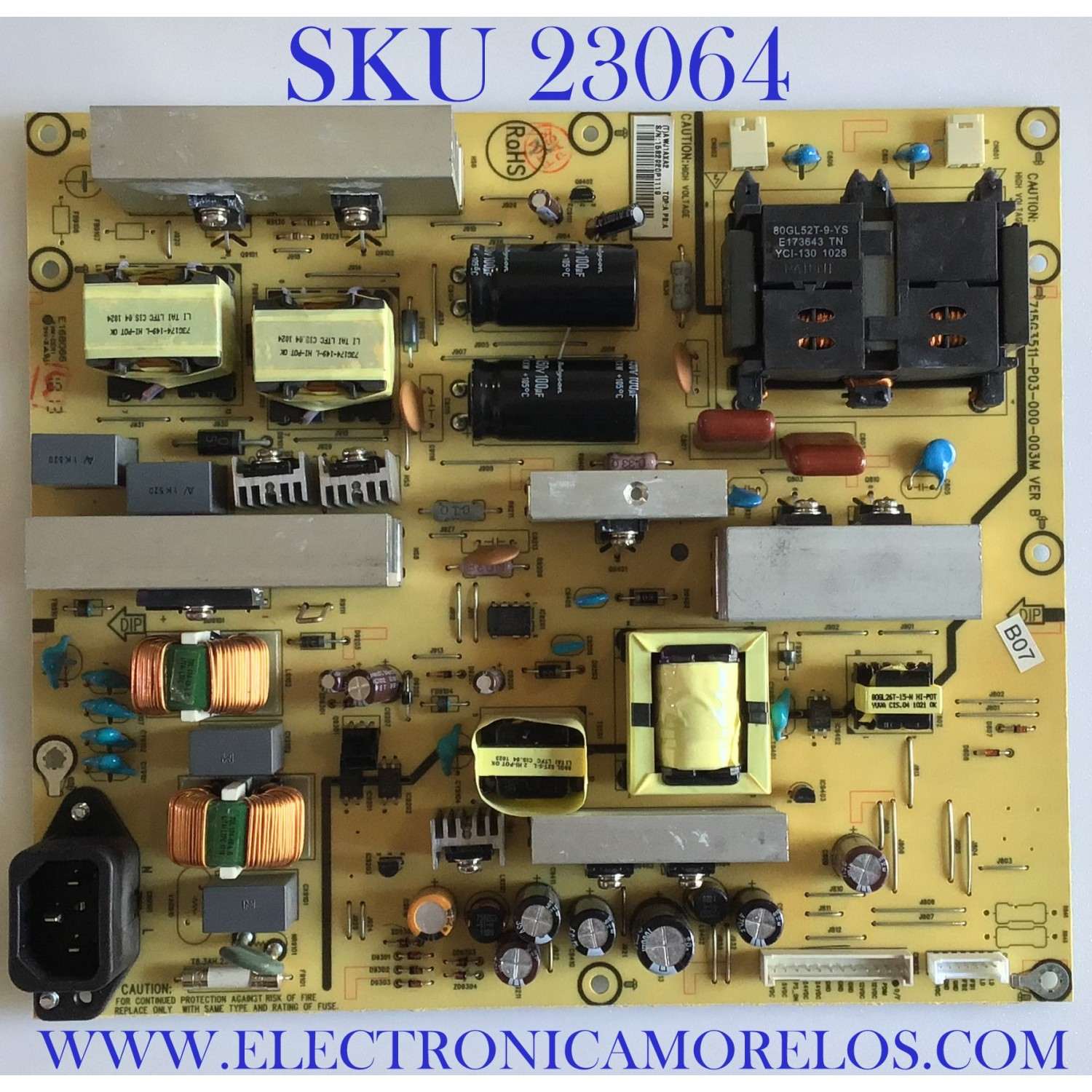FUENTE DE PODER PARA TV INSIGNIA / PWTVAWJ1AQA2 / 715G3511-P03-000-003M / (T)AWJ1AXA2 / PANEL T546HW01 V.4 / MODELO NS-L55X-10A