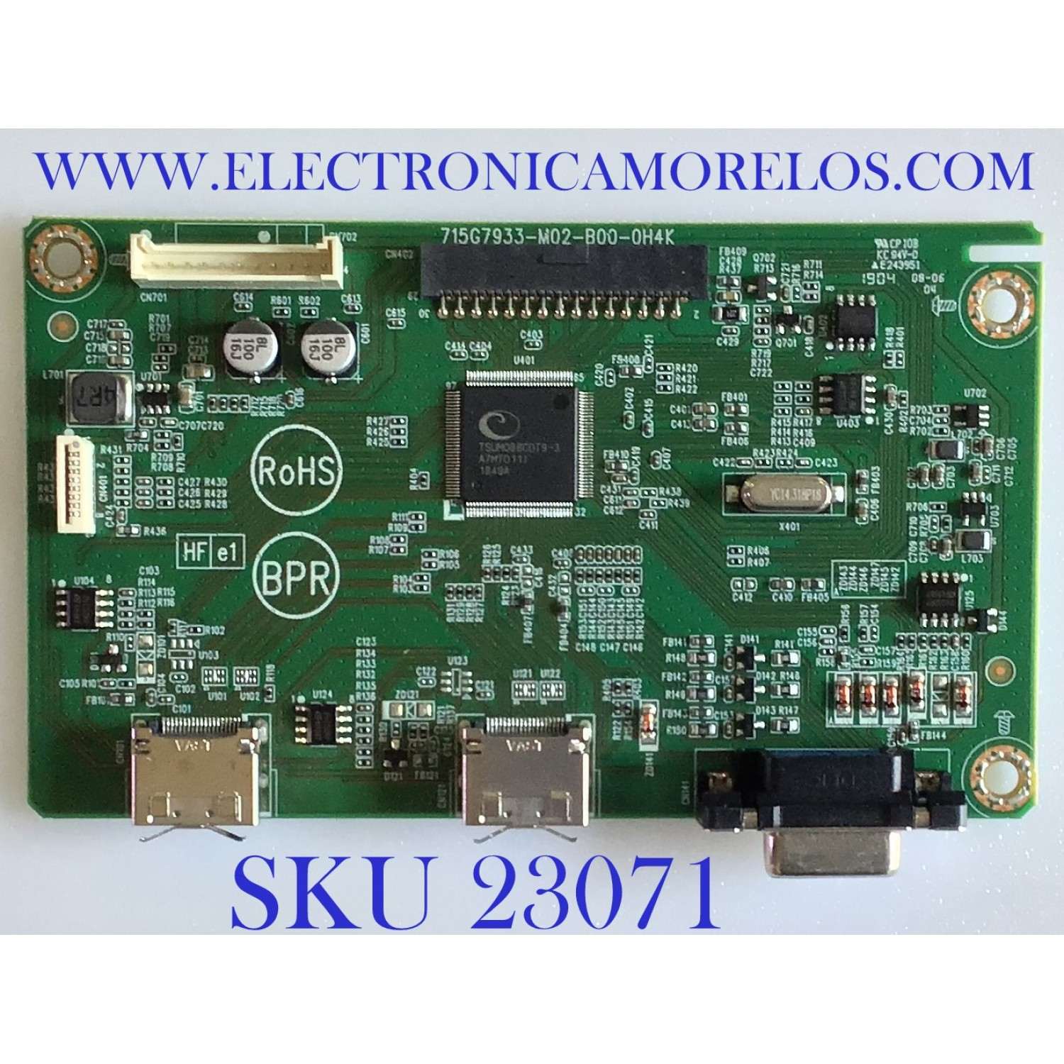 MAIN PARA MONITOR DELL / GQGCB0DL101 / 715G7933-M02-B00-0H4K / (Q)GQGCB0DL1010000 / PANEL M236HGE-L20 REV.C5 / MODELO 5E2417HG		
