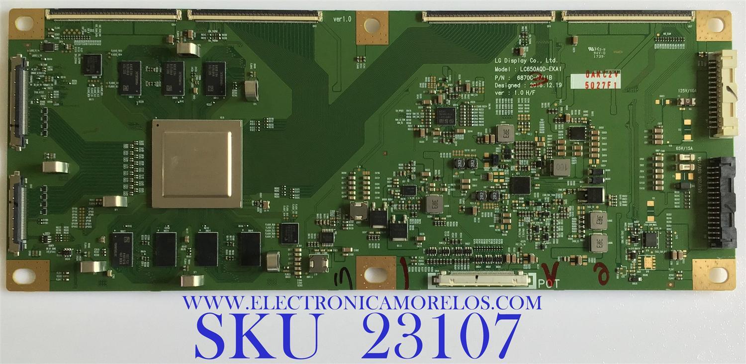 T-CON PARA TV LG OLED / NUMERO DE PARTE 6871L-5027F / 6870C-0711B / LC650AQD-EKA1 / 5027F / PANEL LC650AQD (EK)(A2) / MODELO OLED65B7A / OLED65B7A-U / OLED65B7A-U.BUSYLJR