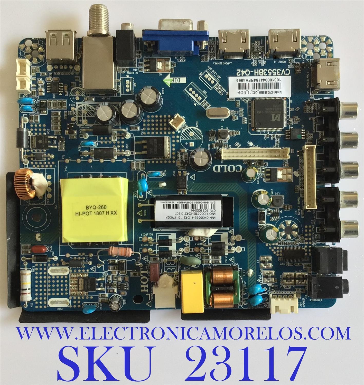 MAIN FUENTE PARA TV WESTINGHOUSE / W18050-1-SY / CV3553BH-Q42 / 103100044 / ST3151A05-8 / PANEL T320-0AM-DLED / MODELO WD32HB1120-C / ESTA TARJETA ES CHINA Y ES UTILIZADA EN DIFERENTES MARCAS Y MODELOS / ENTRAR A DESCRIPCIÓN DEL PRODUCTO