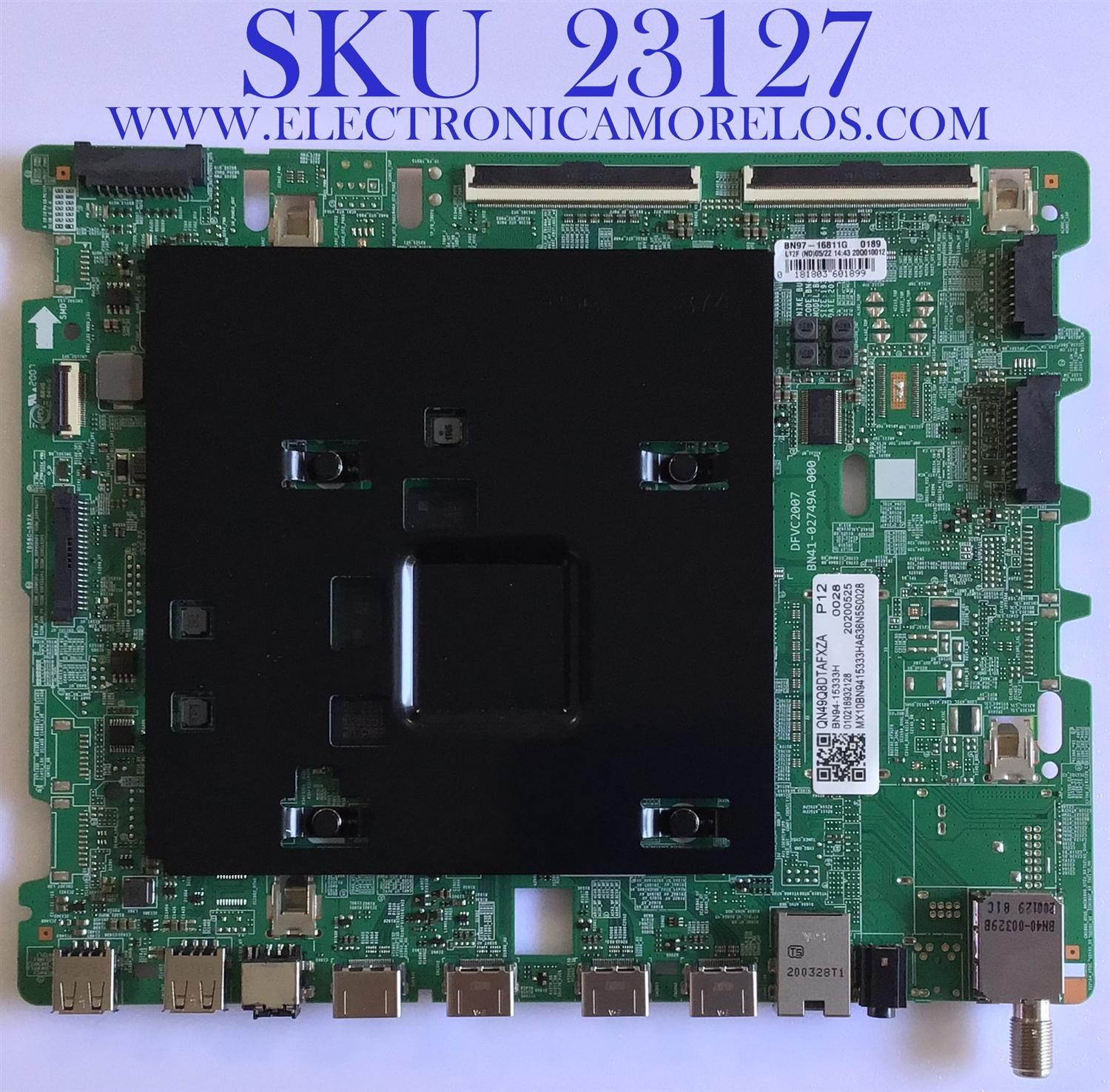 MAIN PARA TV SAMSUNG QLED 4K UHD HDR Smart TV RESOLUCION (3840 X 2160) / BN94-15333H / BN41-22749A / BN97-16811G / PANEL CY-TT049HMLV1H / MODELO QN49Q8DTAFXZA FA01