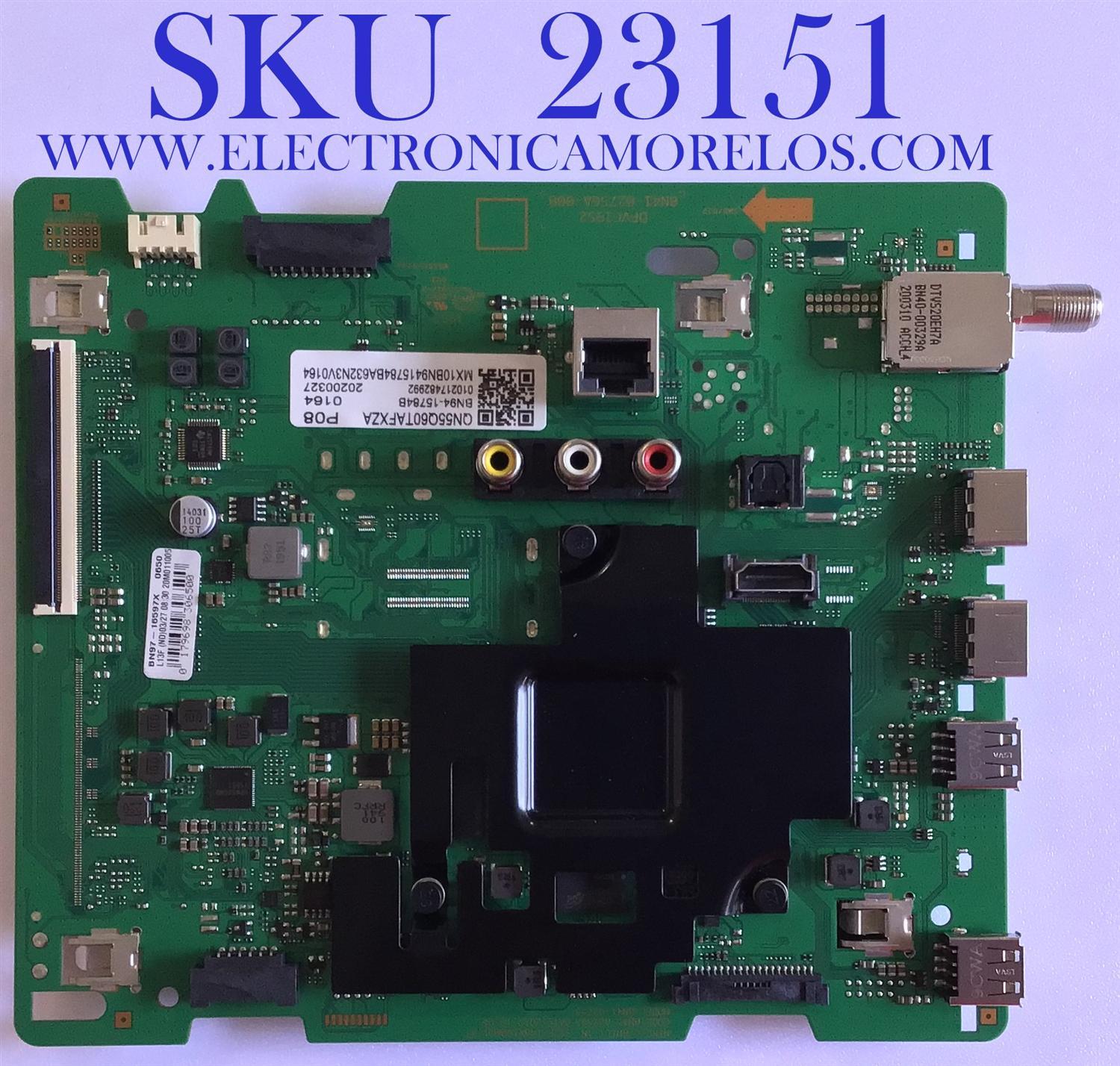 MAIN PARA TV SAMSUNG QLED 4K UHD Smart TV RESOLUCION (3840 x 2160) / BN94-15784B / BN41-02756A / BN97-16597X / PANEL CY-RT055HGHV4H / MODELO QN55Q60TAFXZA CD02 /  QN55Q6DTAFXZA CD02