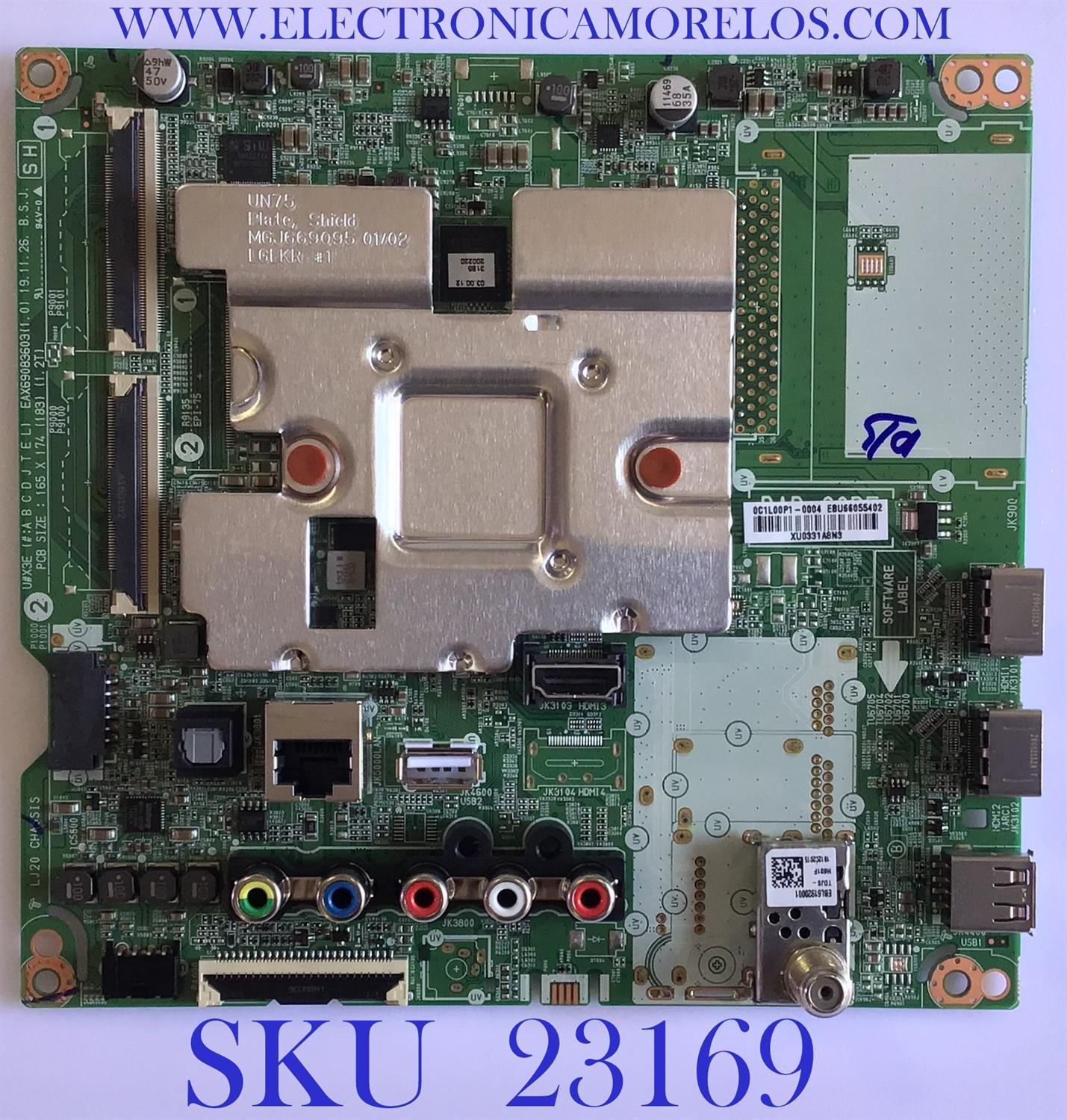 MAIN PARA SMART TV LG 4K UHD RESOLUCION  (3,840 x 2,160) / EBU66055402 / EAX69083603(1.0) / PANEL NC430DQG-ABHX1 / MODELO 43UN7300PUF.BUSFLJM / 43UN7300AUD.BUSFLJM