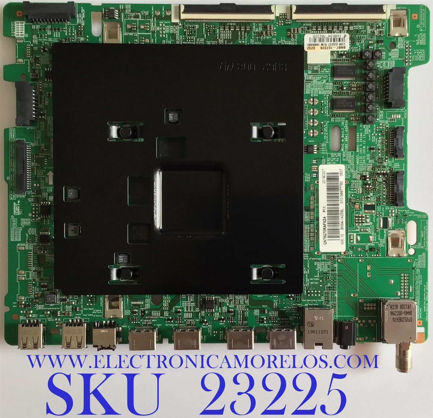 MAIN PARA SMART TV SAMSUNG QLED 4K CON HDR RESOLUCION (3840 x 2160) / BN94-14259L / BN41-02695A / BN97-15737K / PANEL CY-TR075FLLV3H / MODELO QN75Q70RAFXZA FA01