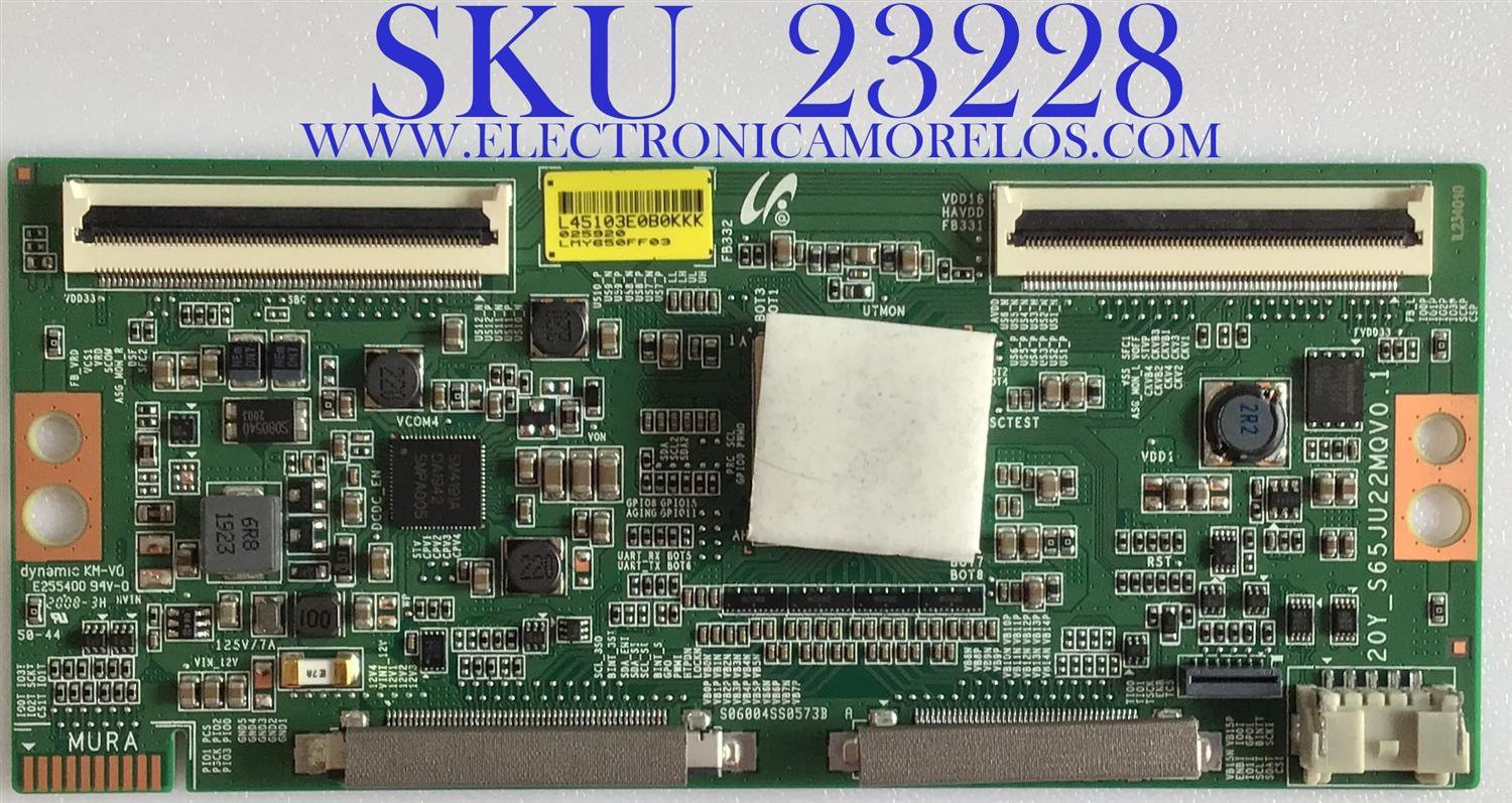 T-CON PARA TV SONY / NUMERO DE PARTE LJ94-45103E / 20Y_S65JU22MQV0.1 / 45103E / S65JU22MQV0.1 / DISPLAY LSY650FF03-A01 / PANEL YDAF065DND01 / MODELOS XBR-65X90CH / XBR65X90CH / XBR-65X900H / XBR65X900H